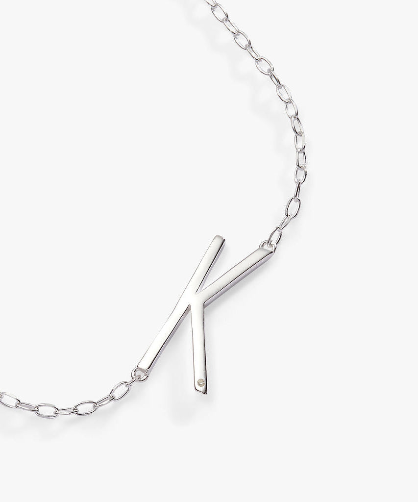 Initial K Precious Elongated Necklace
