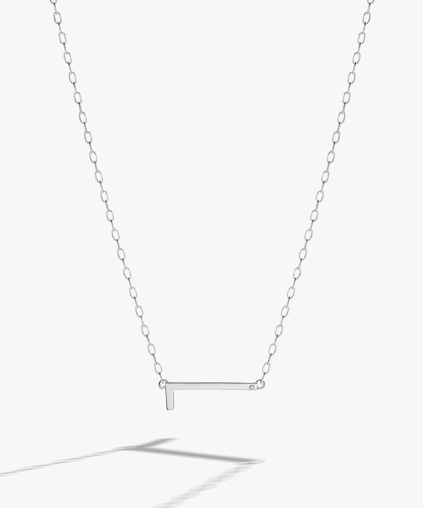 Initial L Precious Elongated Necklace