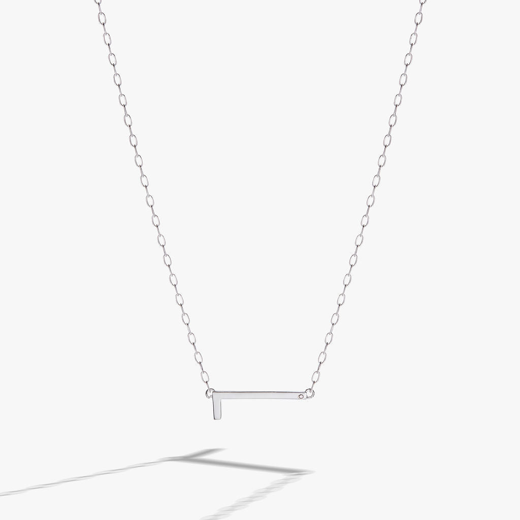 Initial L Precious Elongated Necklace