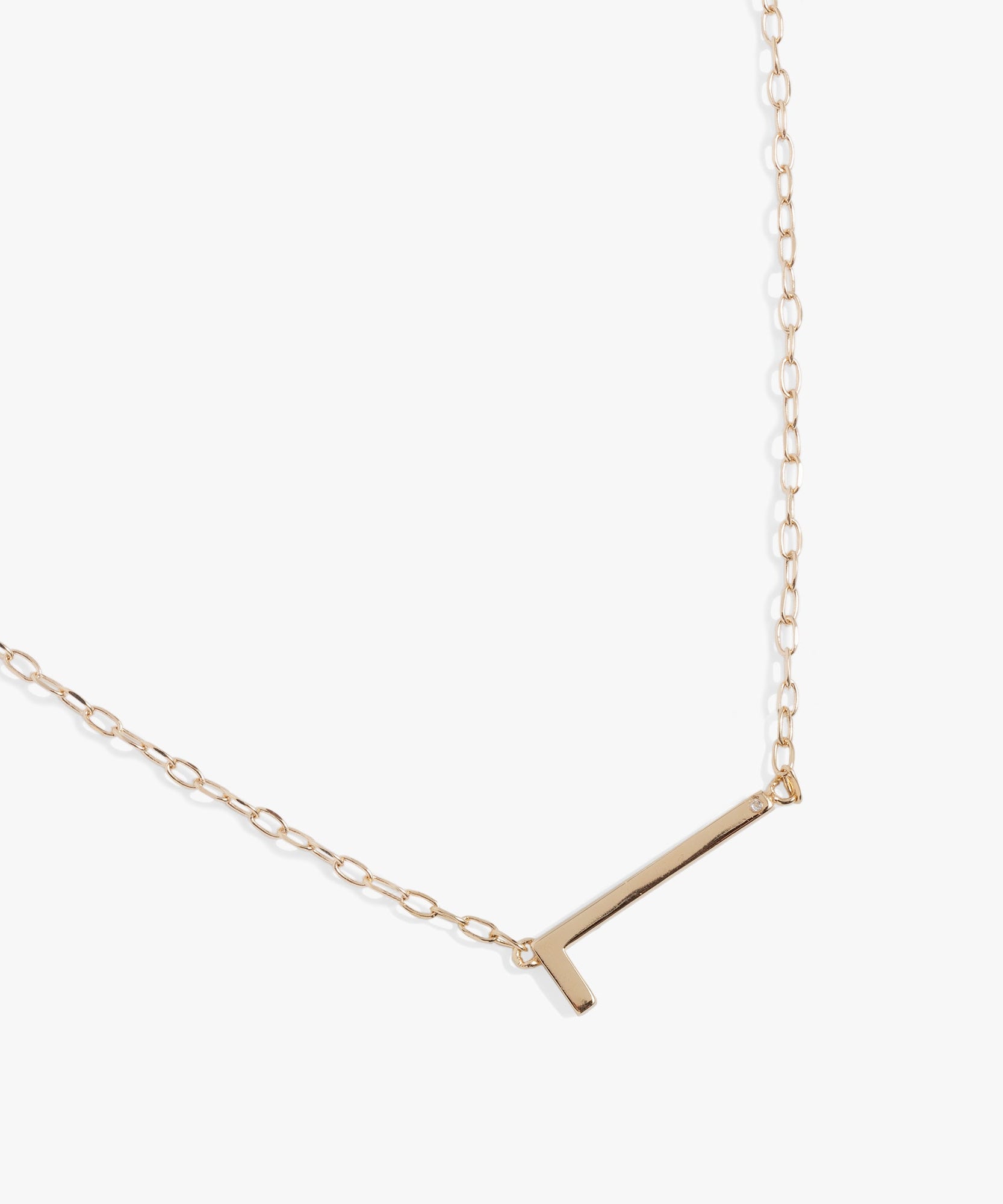 Initial L Precious Elongated Necklace