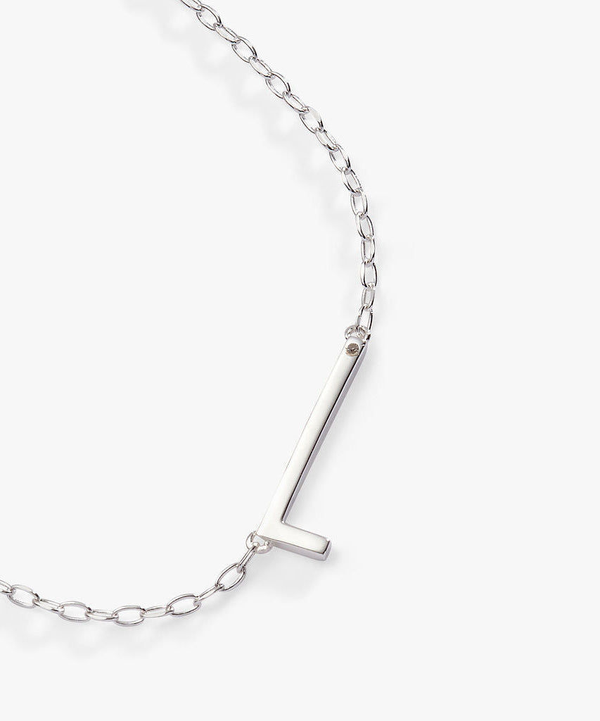 Initial L Precious Elongated Necklace