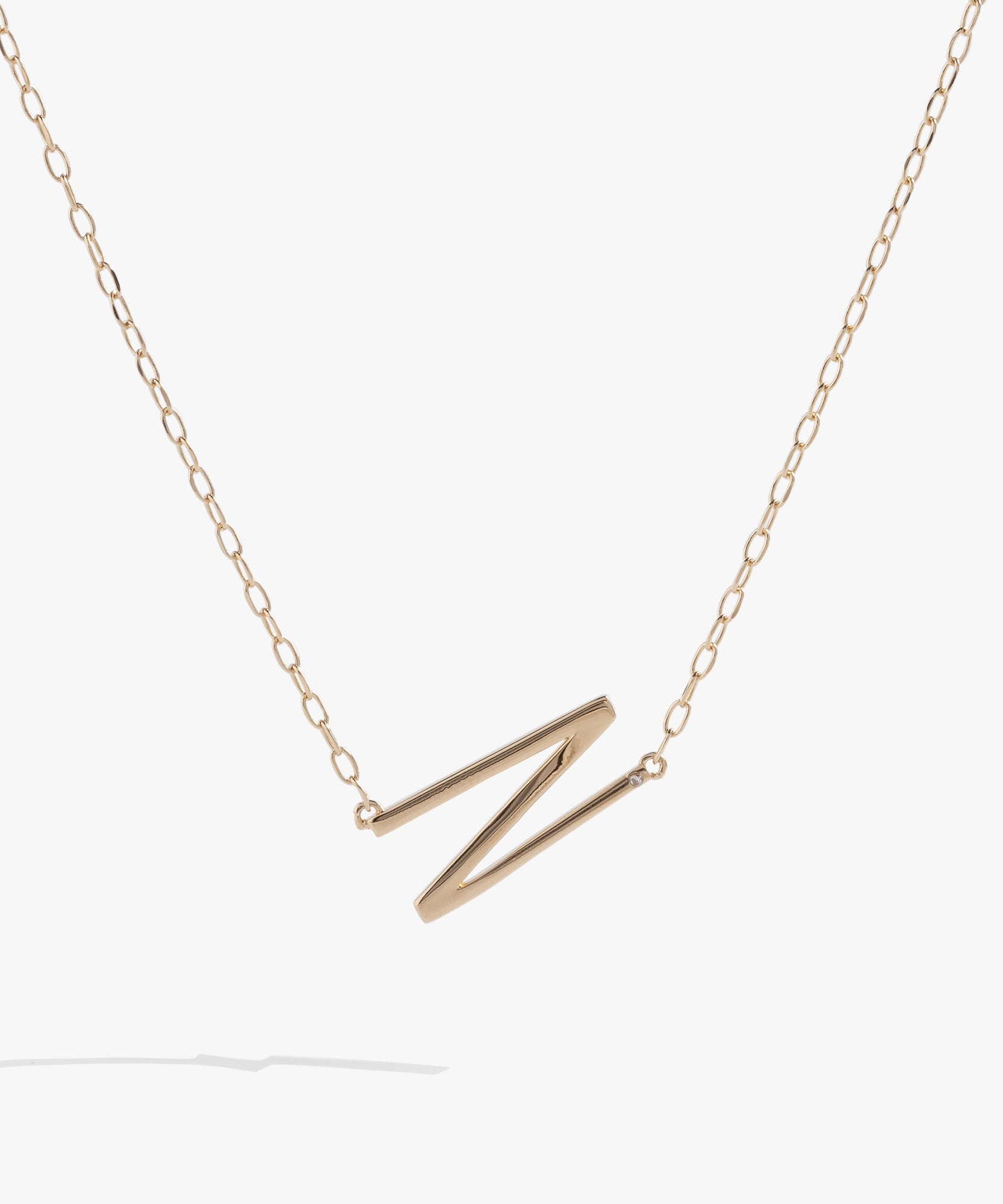 Initial N Precious Elongated Necklace