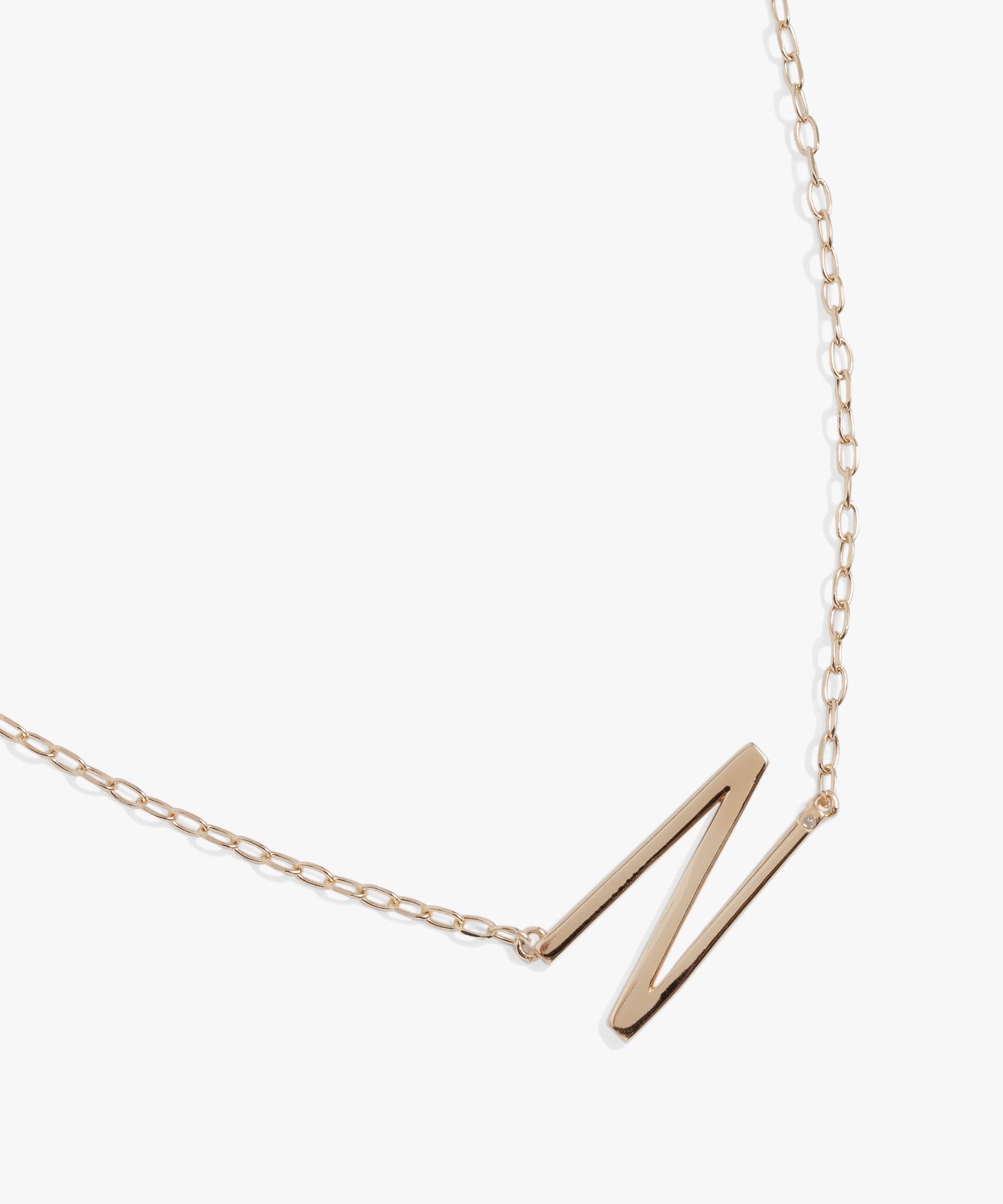 Initial N Precious Elongated Necklace