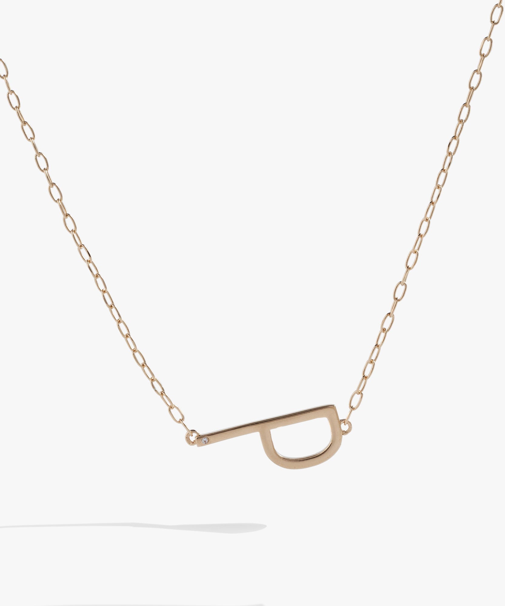 Initial P Precious Elongated Necklace