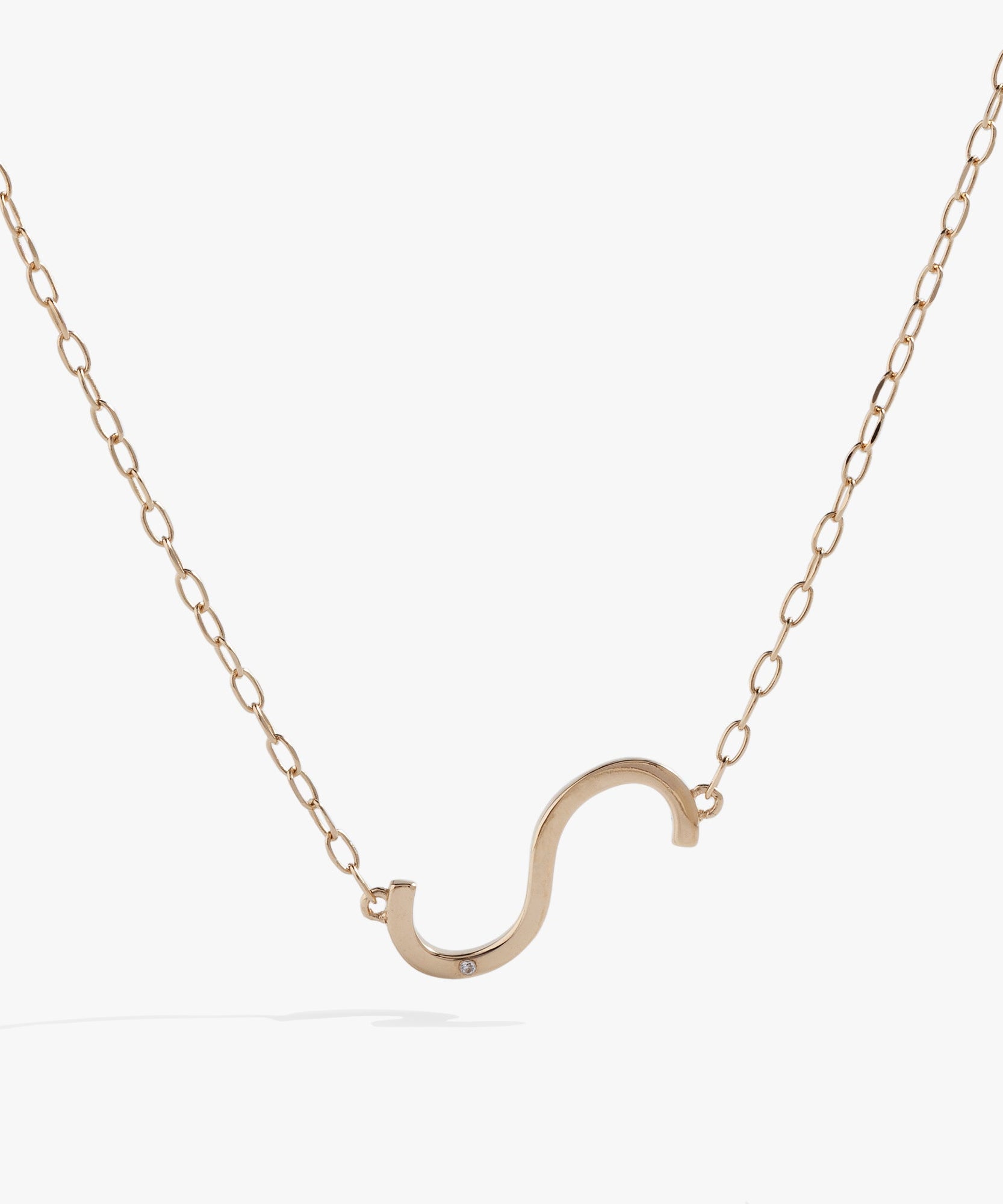 Initial S Precious Elongated Necklace