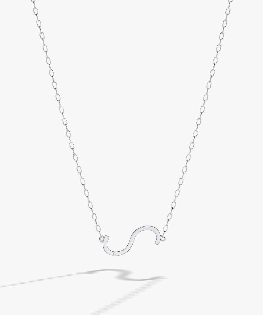 Initial S Precious Elongated Necklace