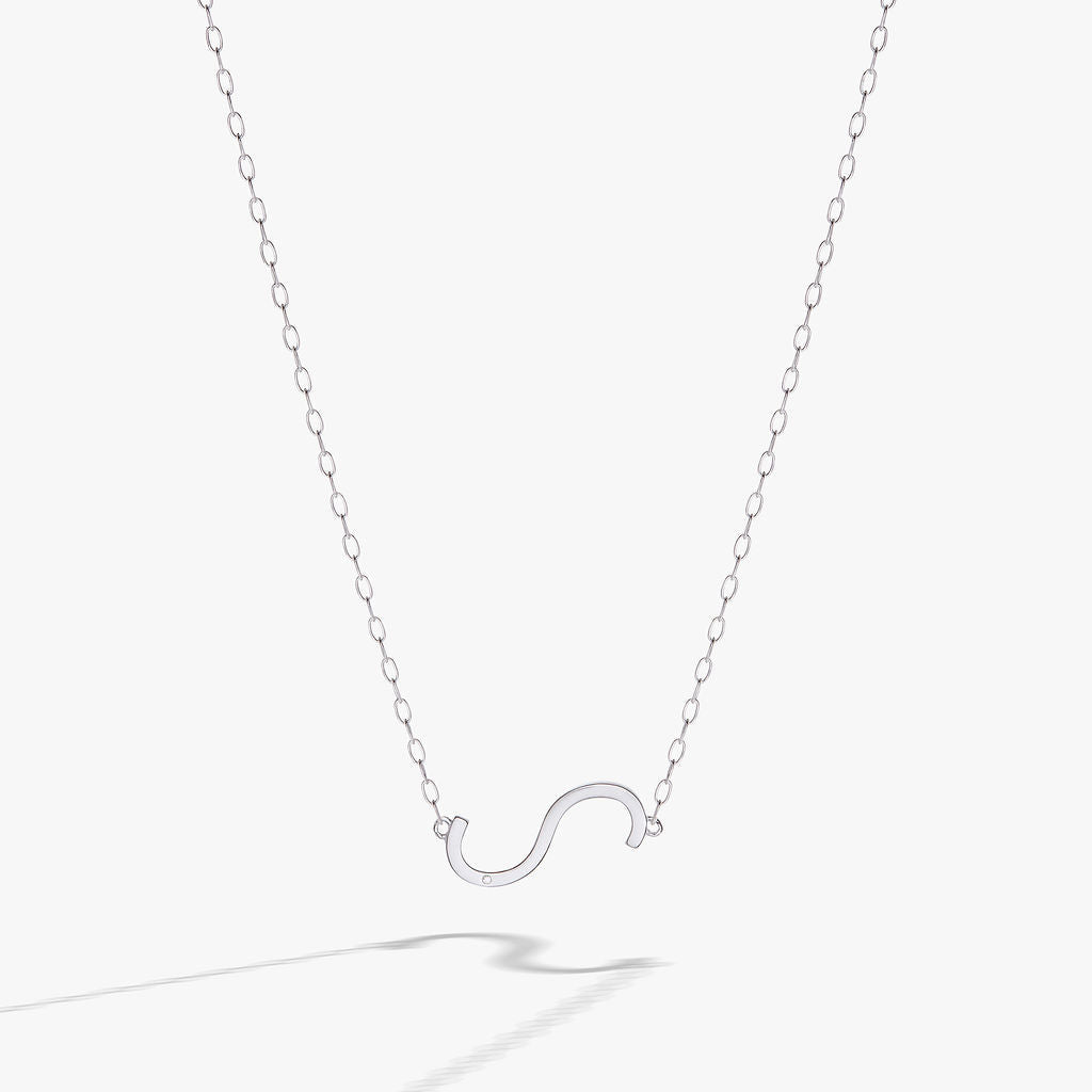 Initial S Precious Elongated Necklace