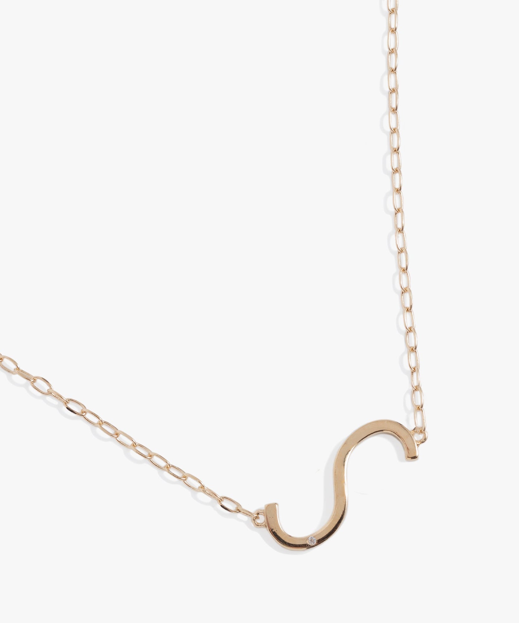 Initial S Precious Elongated Necklace