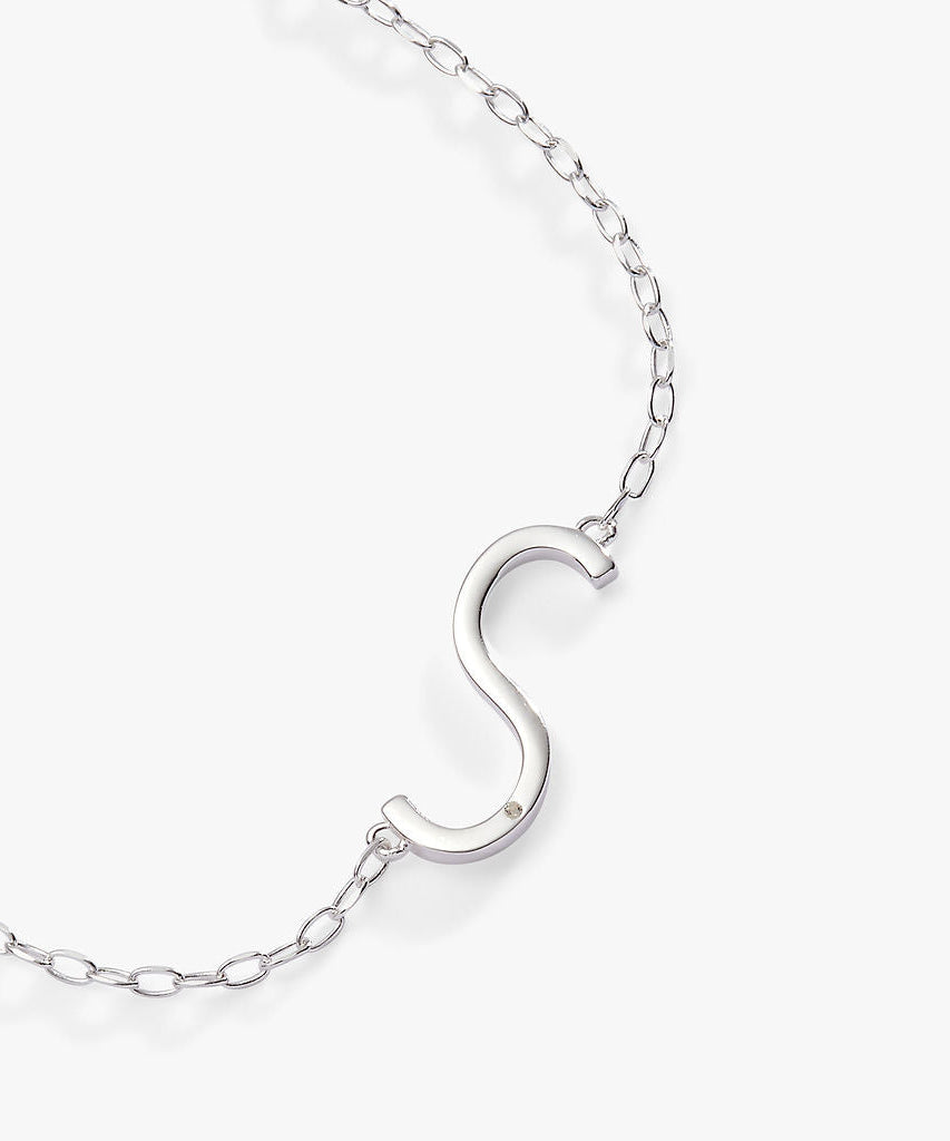Initial S Precious Elongated Necklace