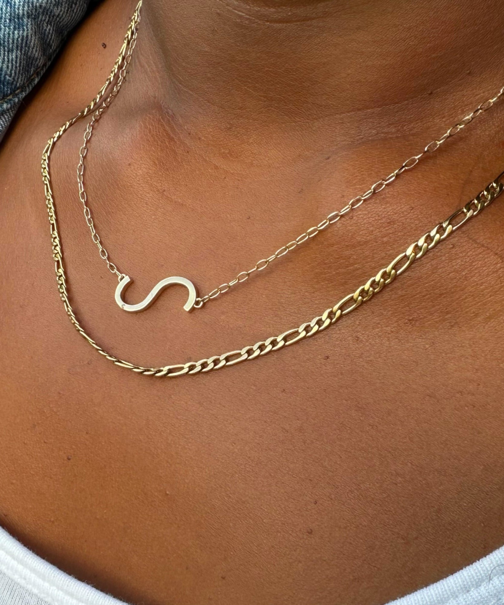 Initial S Precious Elongated Necklace