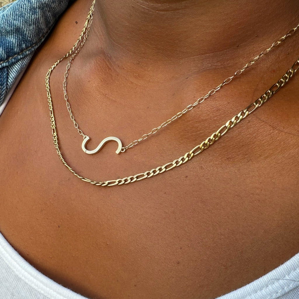 Initial S Precious Elongated Necklace