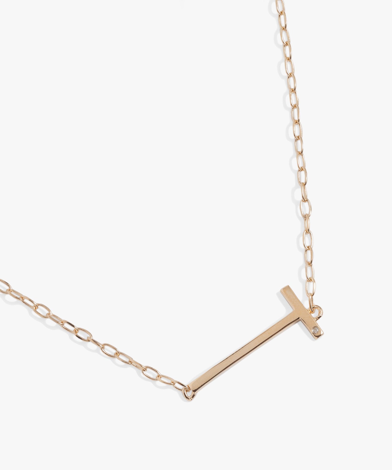Initial T Precious Elongated Necklace