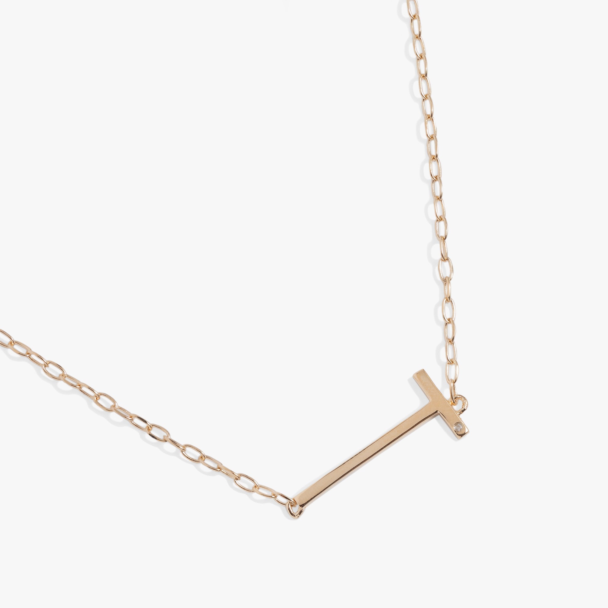 Initial T Precious Elongated Necklace
