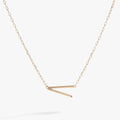 Initial V Precious Elongated Necklace