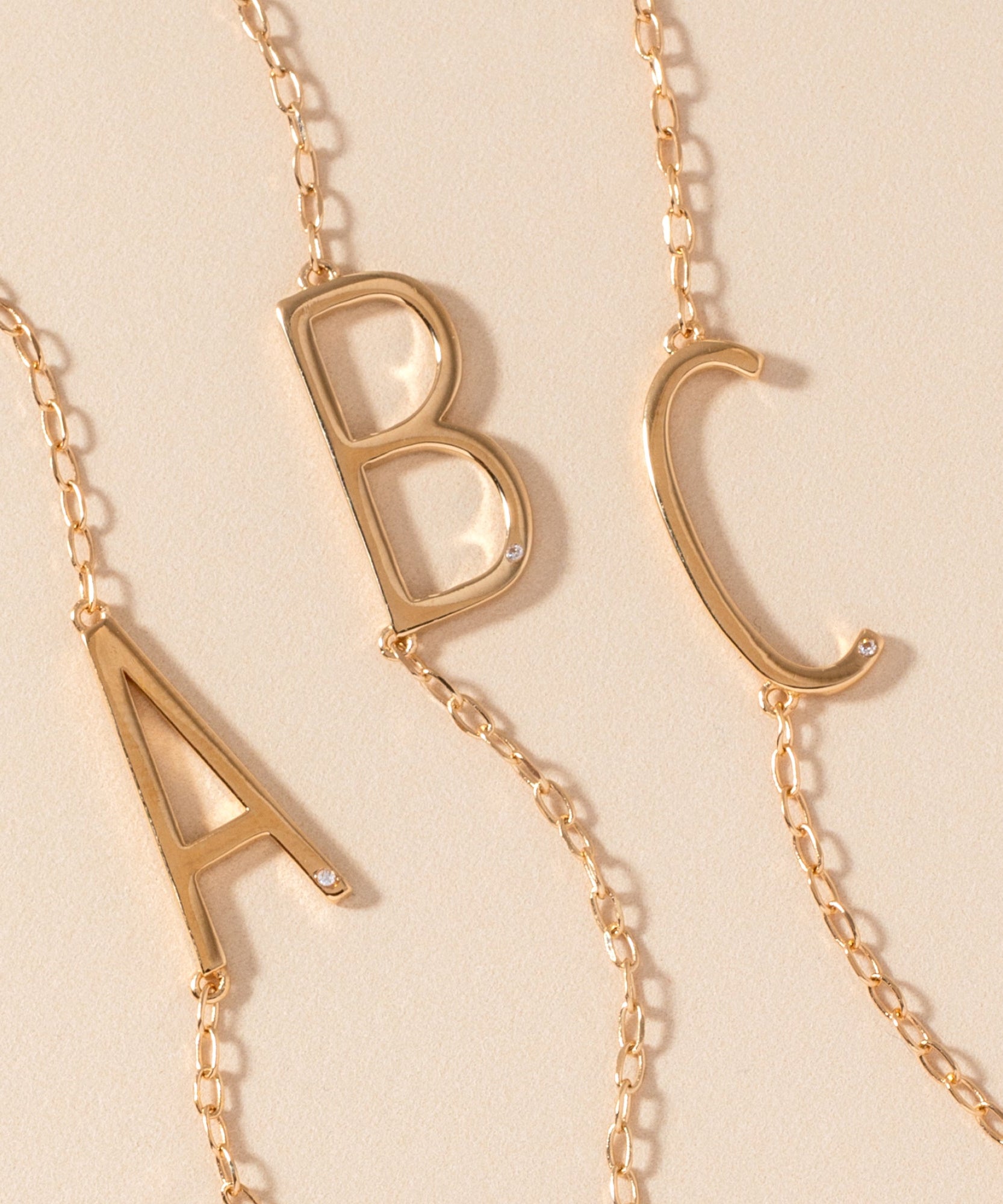 Initial B Precious Elongated Necklace