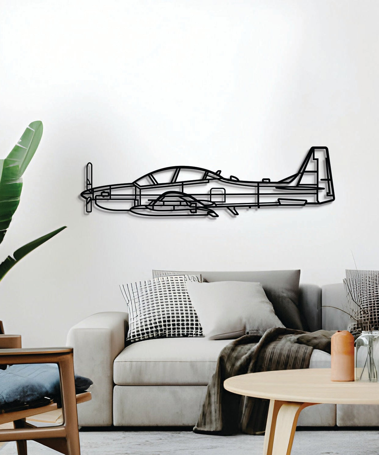 EMB 314 Super Tucano Flugzeug-Wandkunst aus Metall - NCP0555