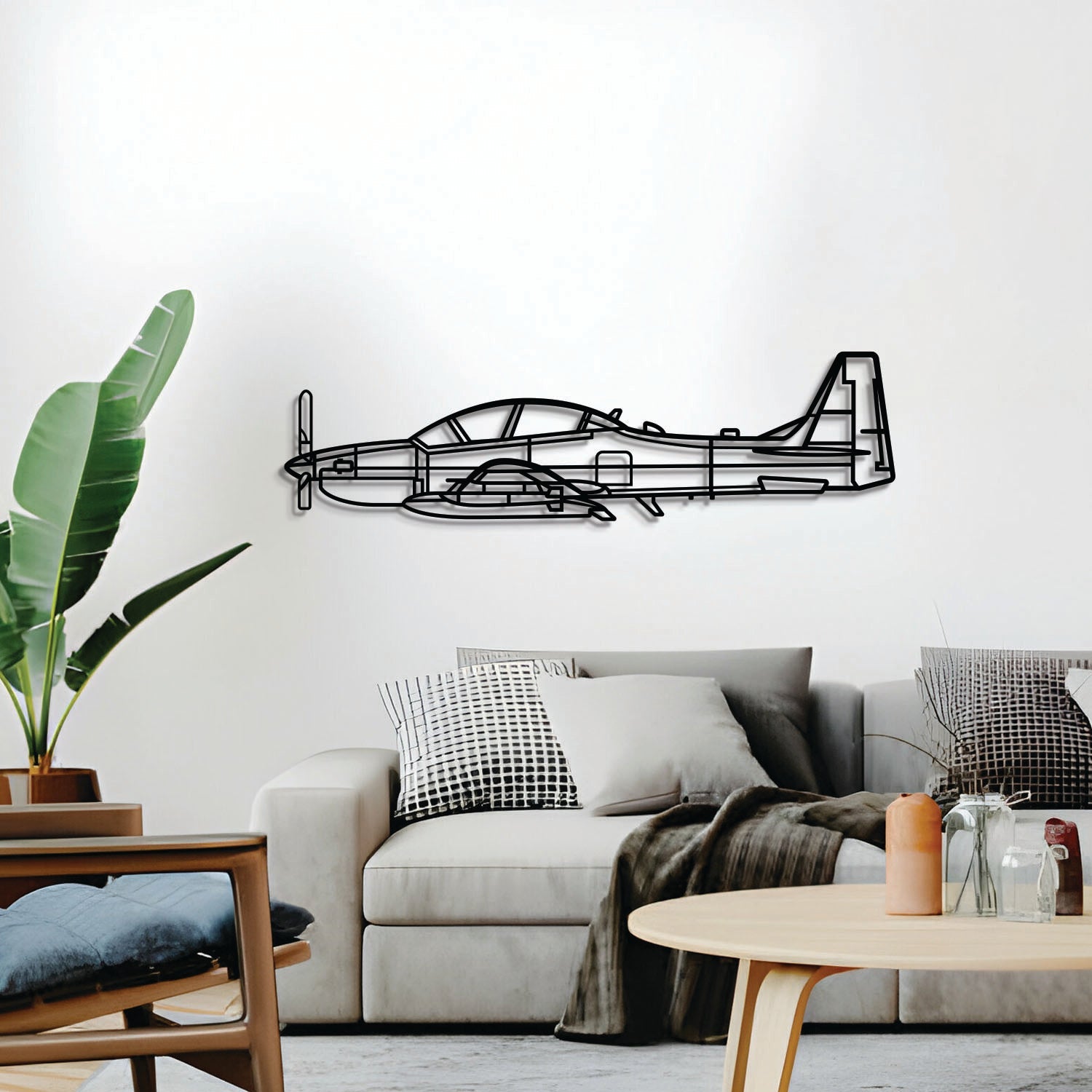 EMB 314 Super Tucano Flugzeug-Wandkunst aus Metall - NCP0555