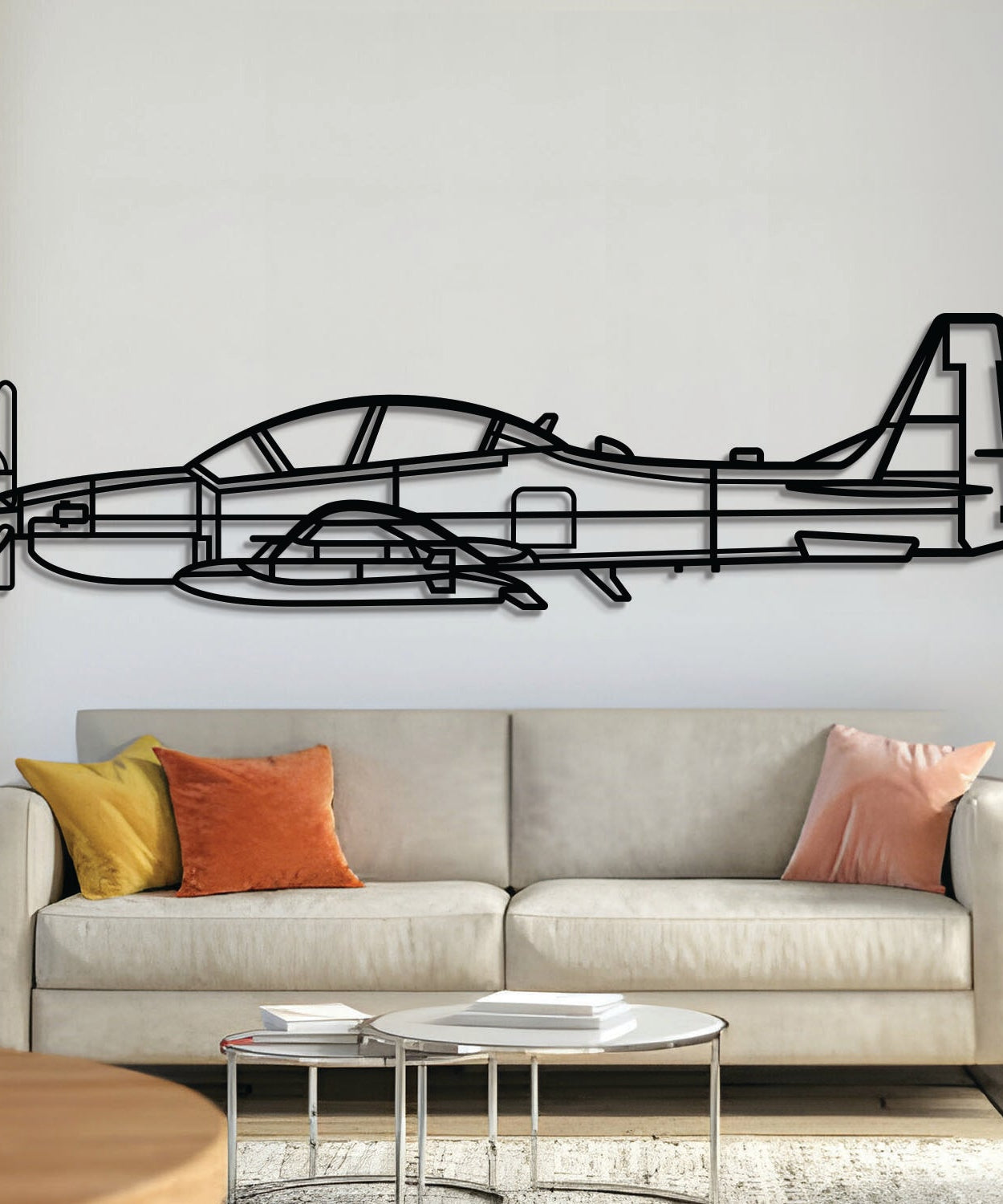EMB 314 Super Tucano Flugzeug-Wandkunst aus Metall - NCP0555