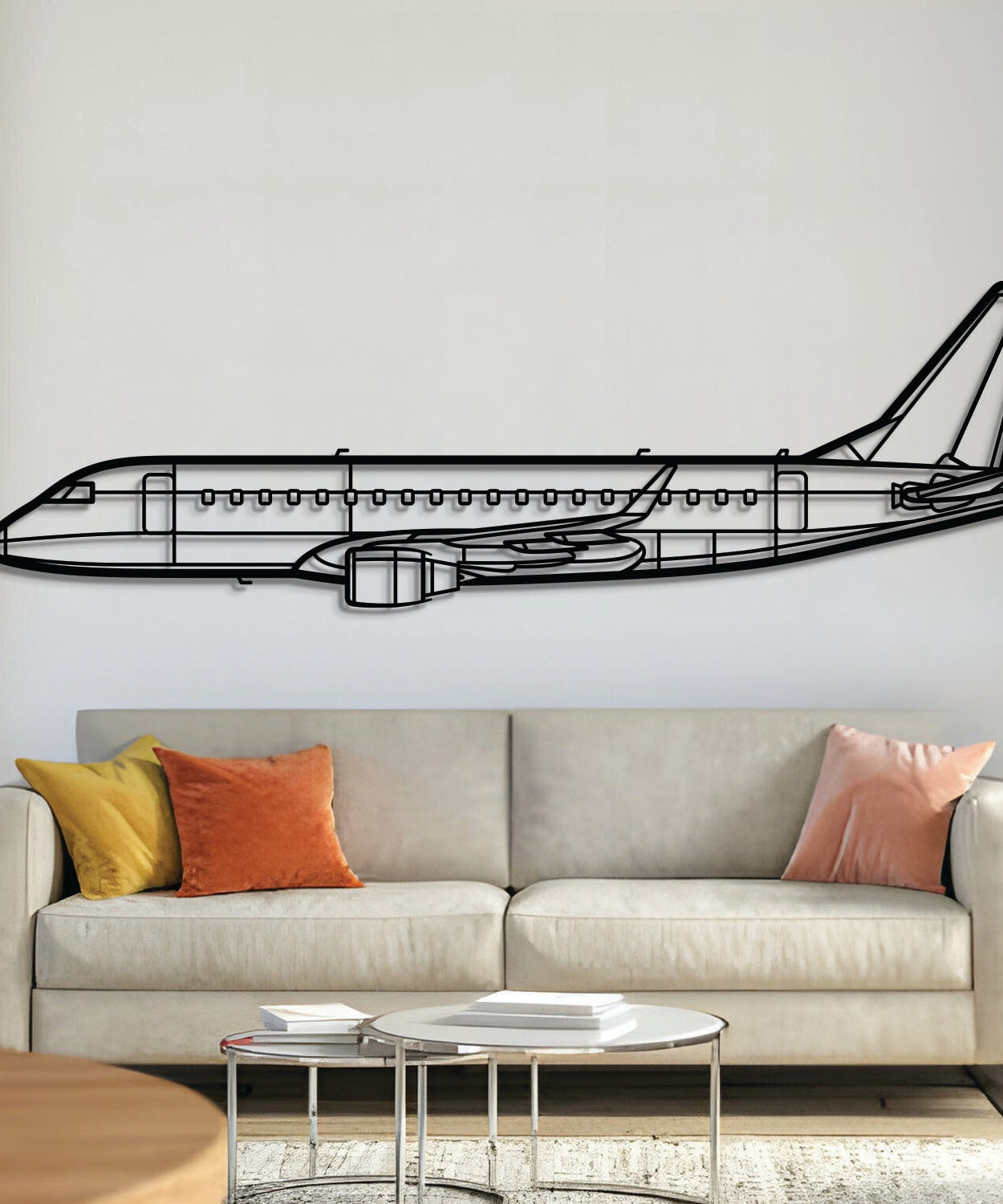 EMJ-175 Metallflugzeug Wandkunst - NCP0176