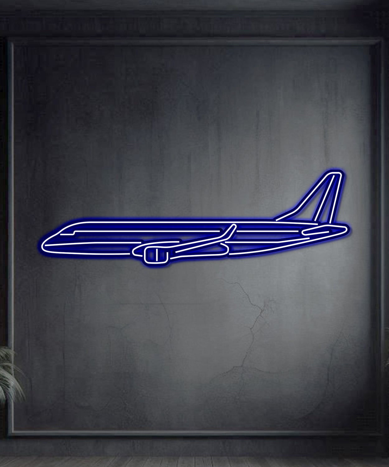EMJ-175 Metall-Neon-Flugzeug-Wandkunst - NCN0032