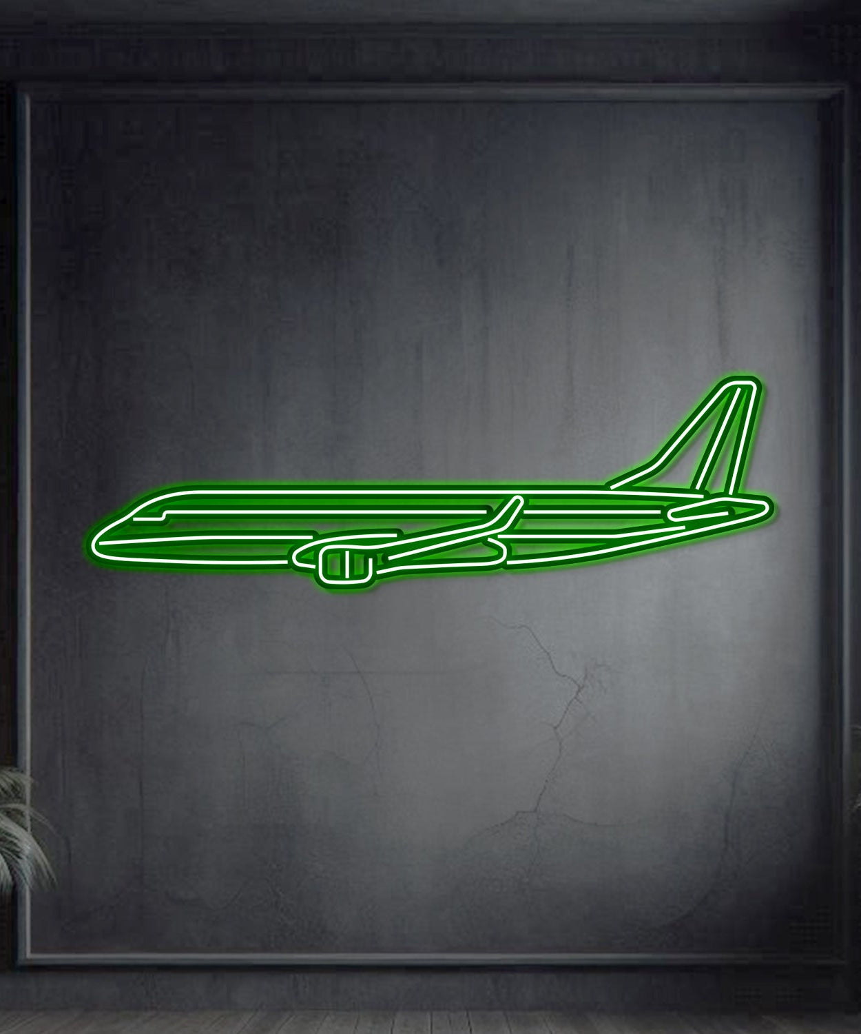 EMJ-175 Metall-Neon-Flugzeug-Wandkunst - NCN0032