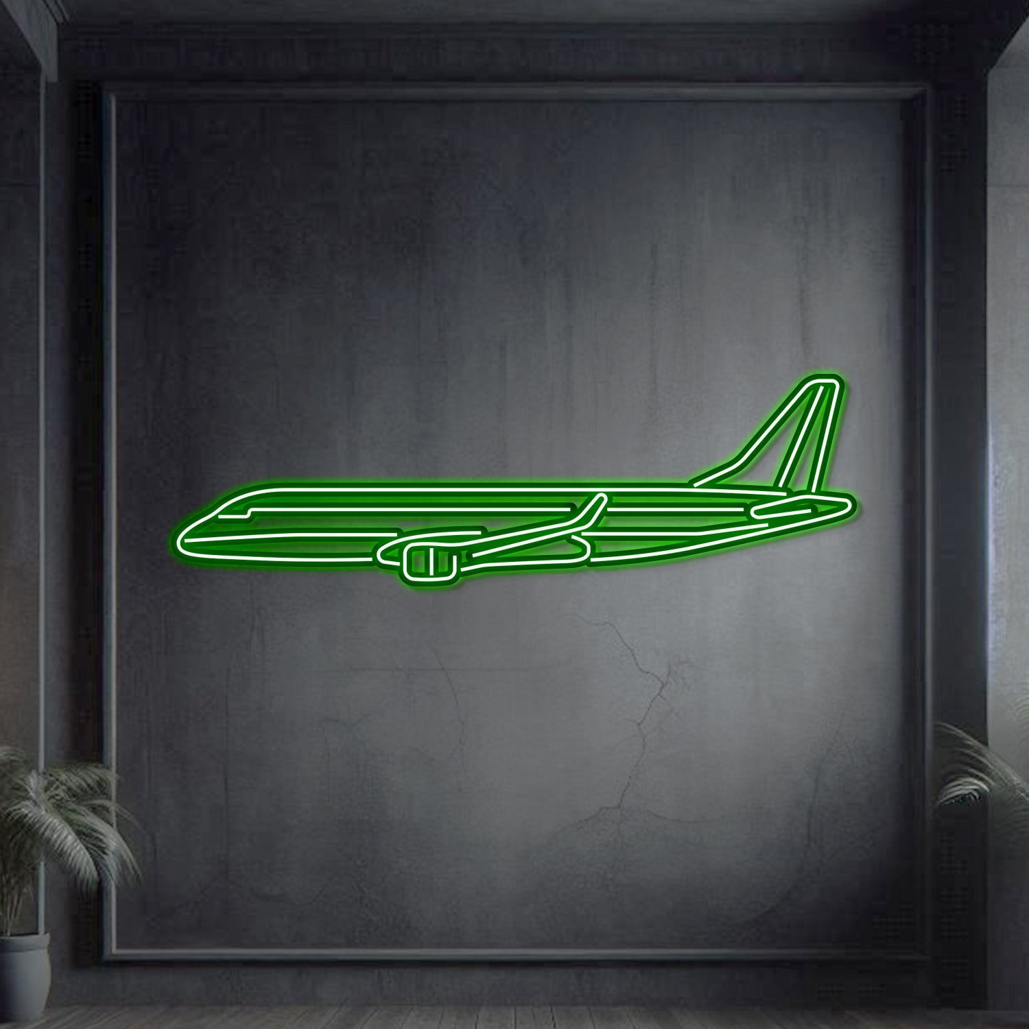 EMJ-175 Metall-Neon-Flugzeug-Wandkunst - NCN0032