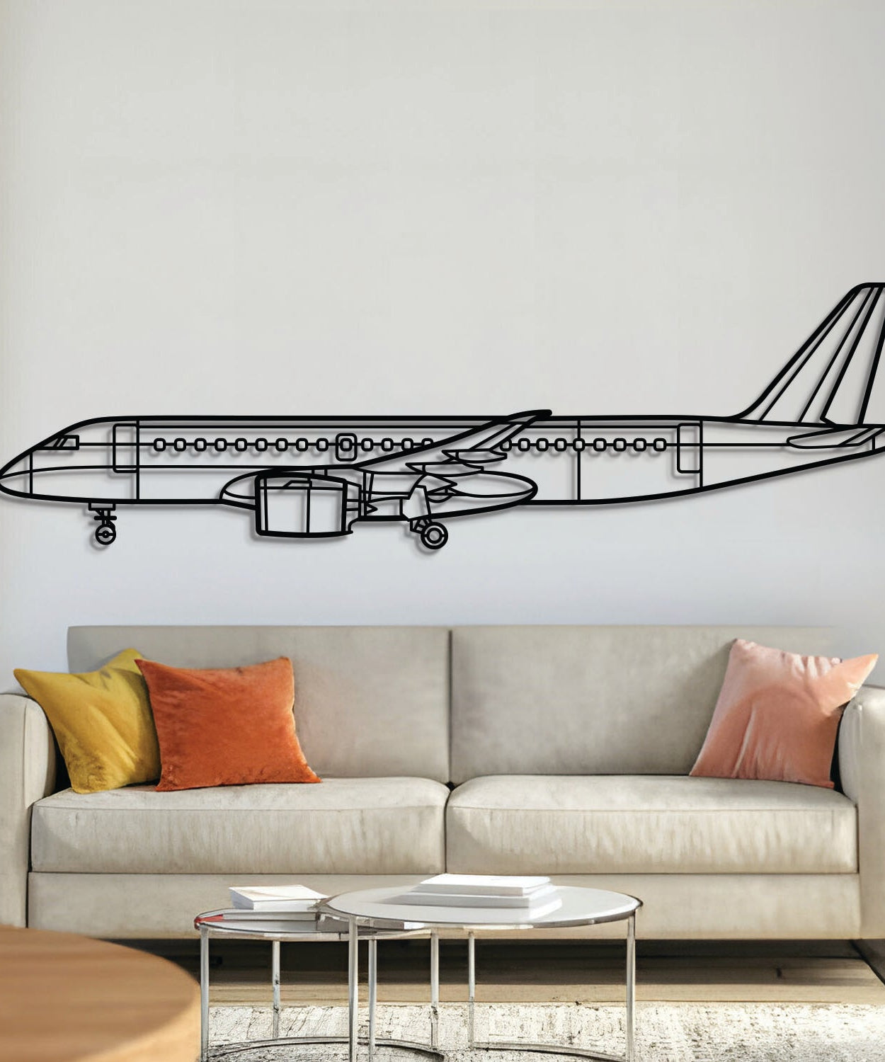 E190-E2 Metallflugzeug Wandkunst - NCP0274