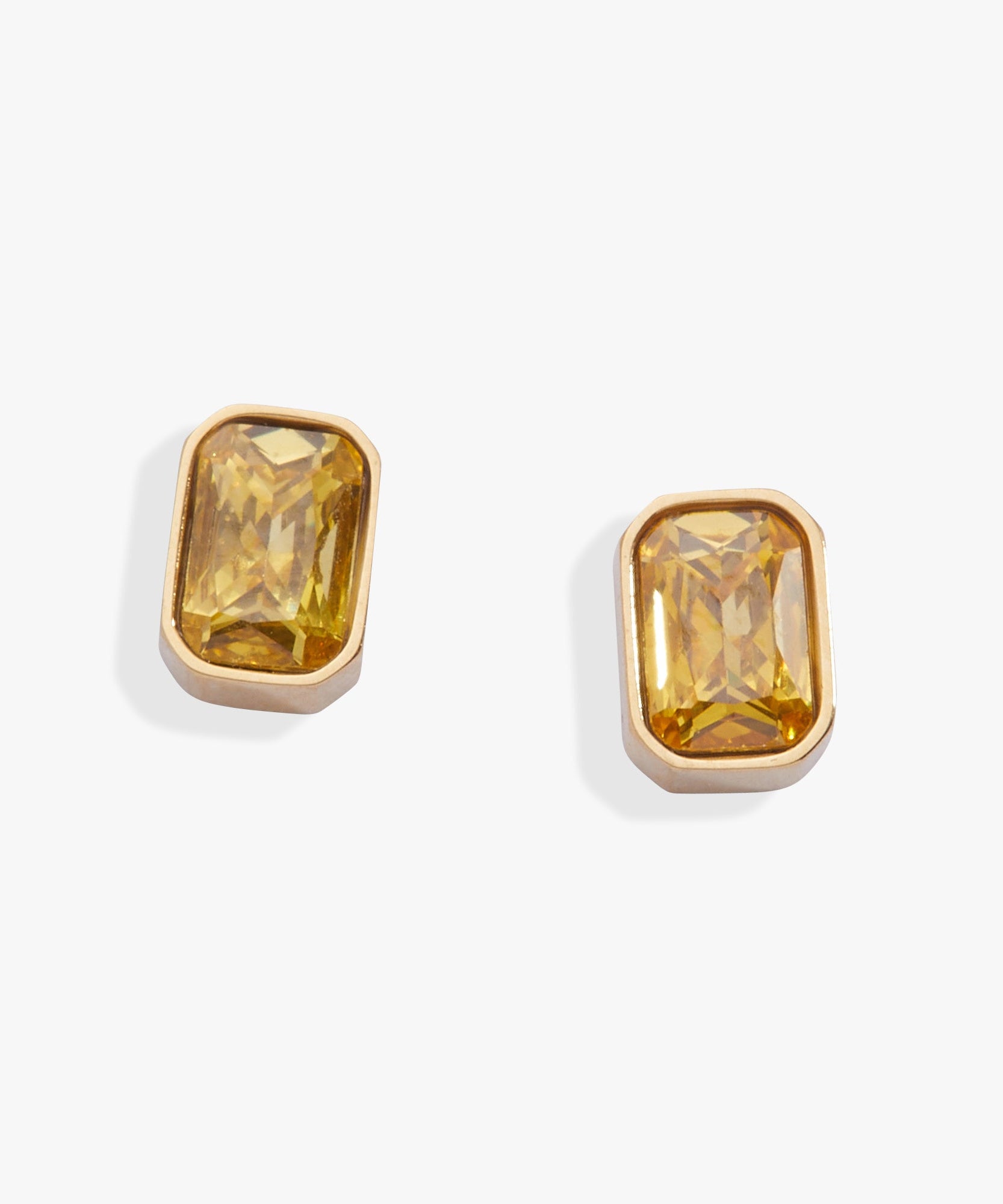 November Emerald-Cut Birthstone Stud Earrings