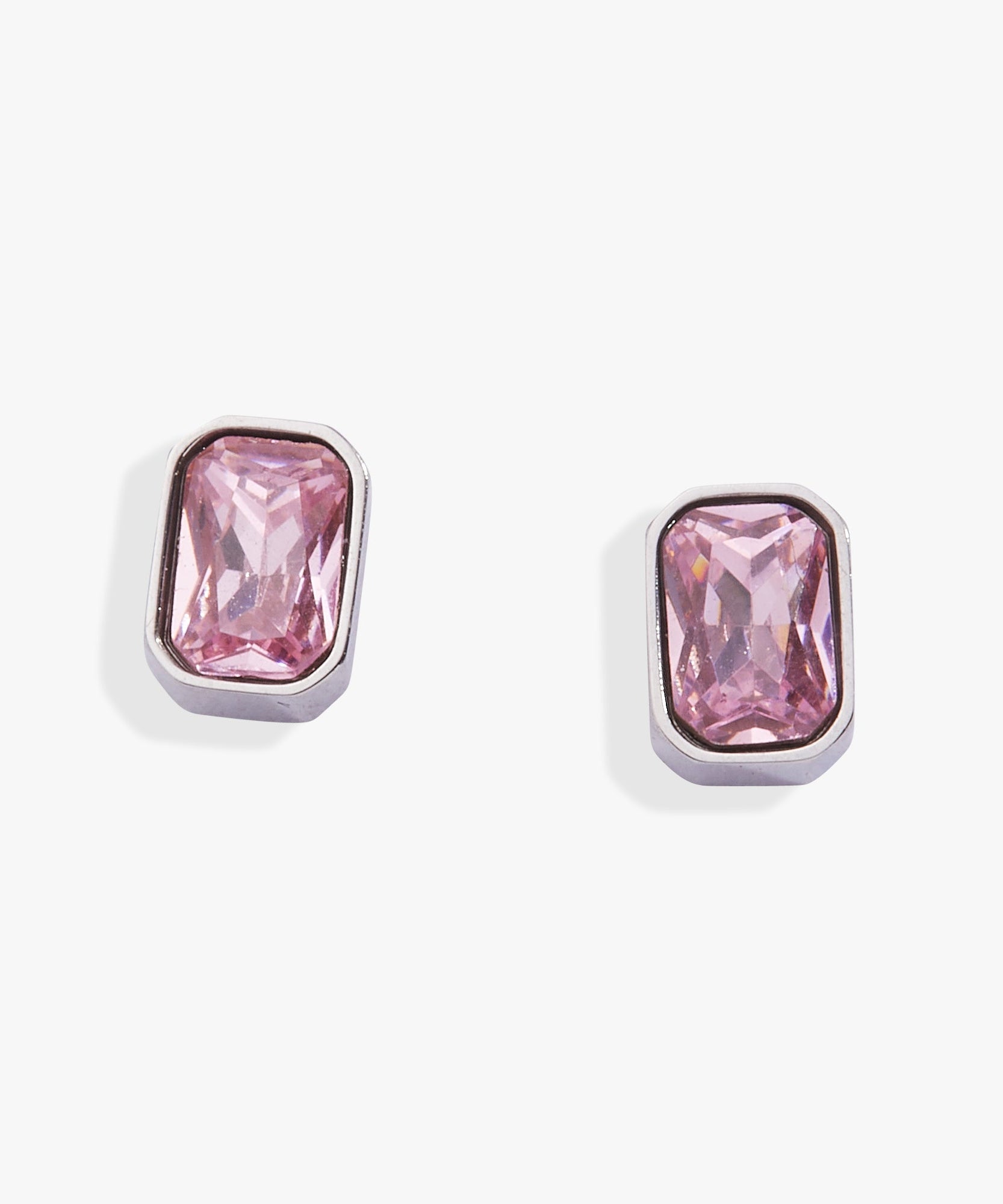 October Emerald-Cut Birthstone Stud Earrings