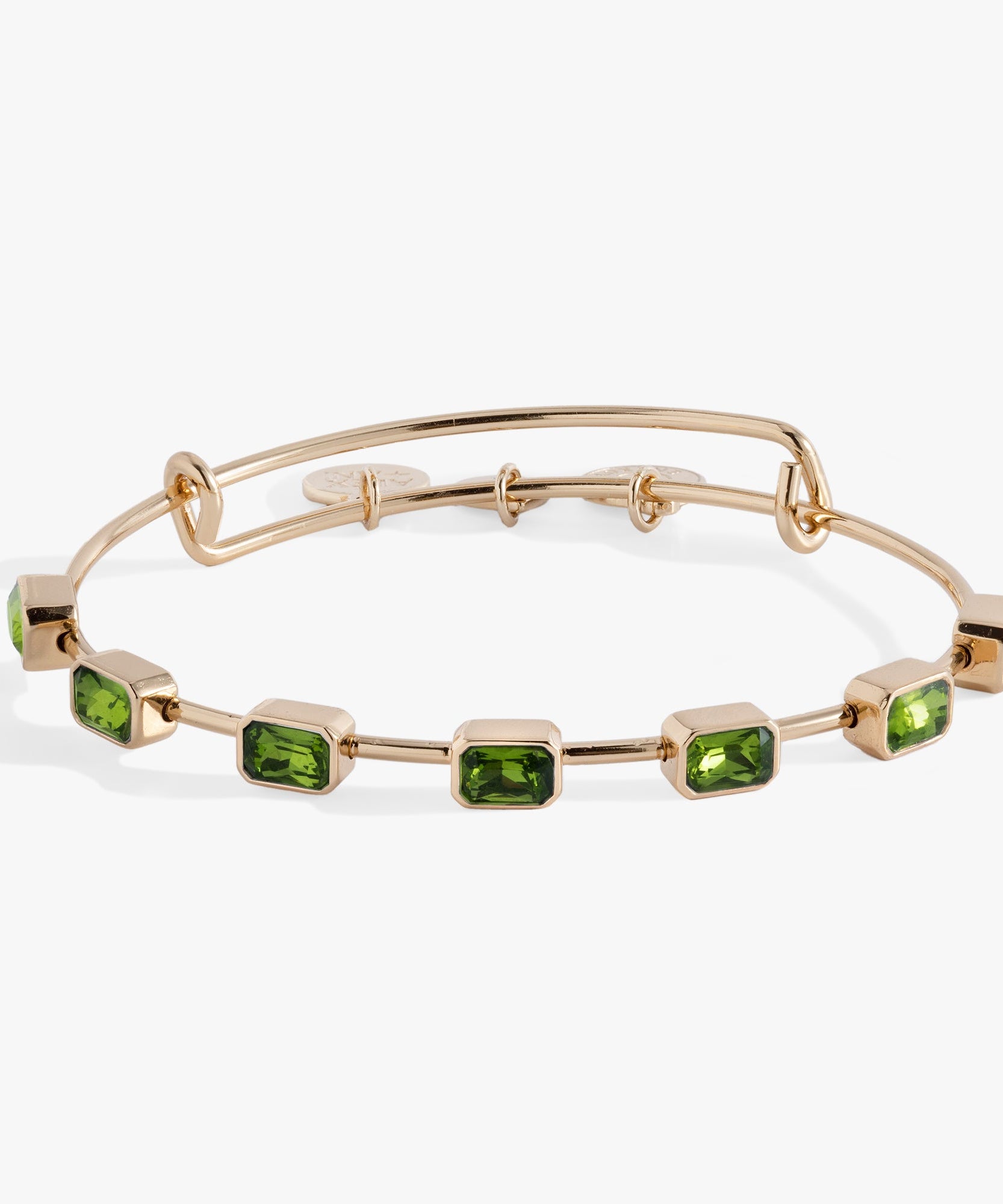 August Birthstone Emerald Cut Bangle