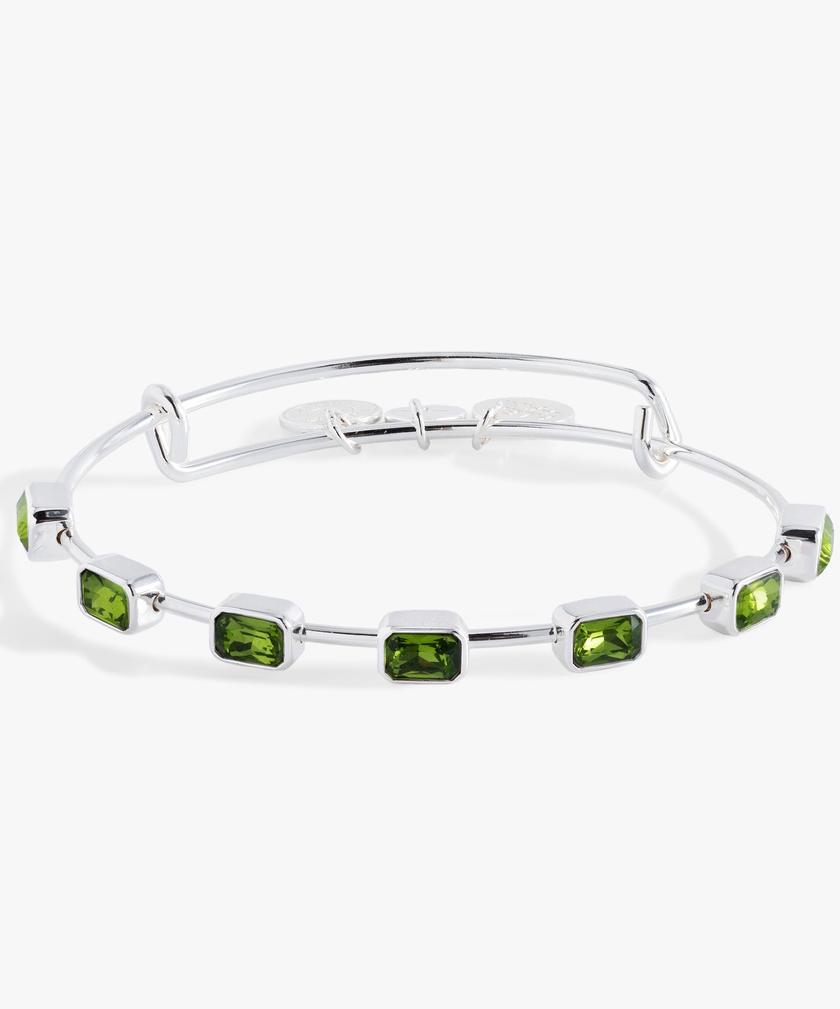 August Birthstone Emerald Cut Bangle