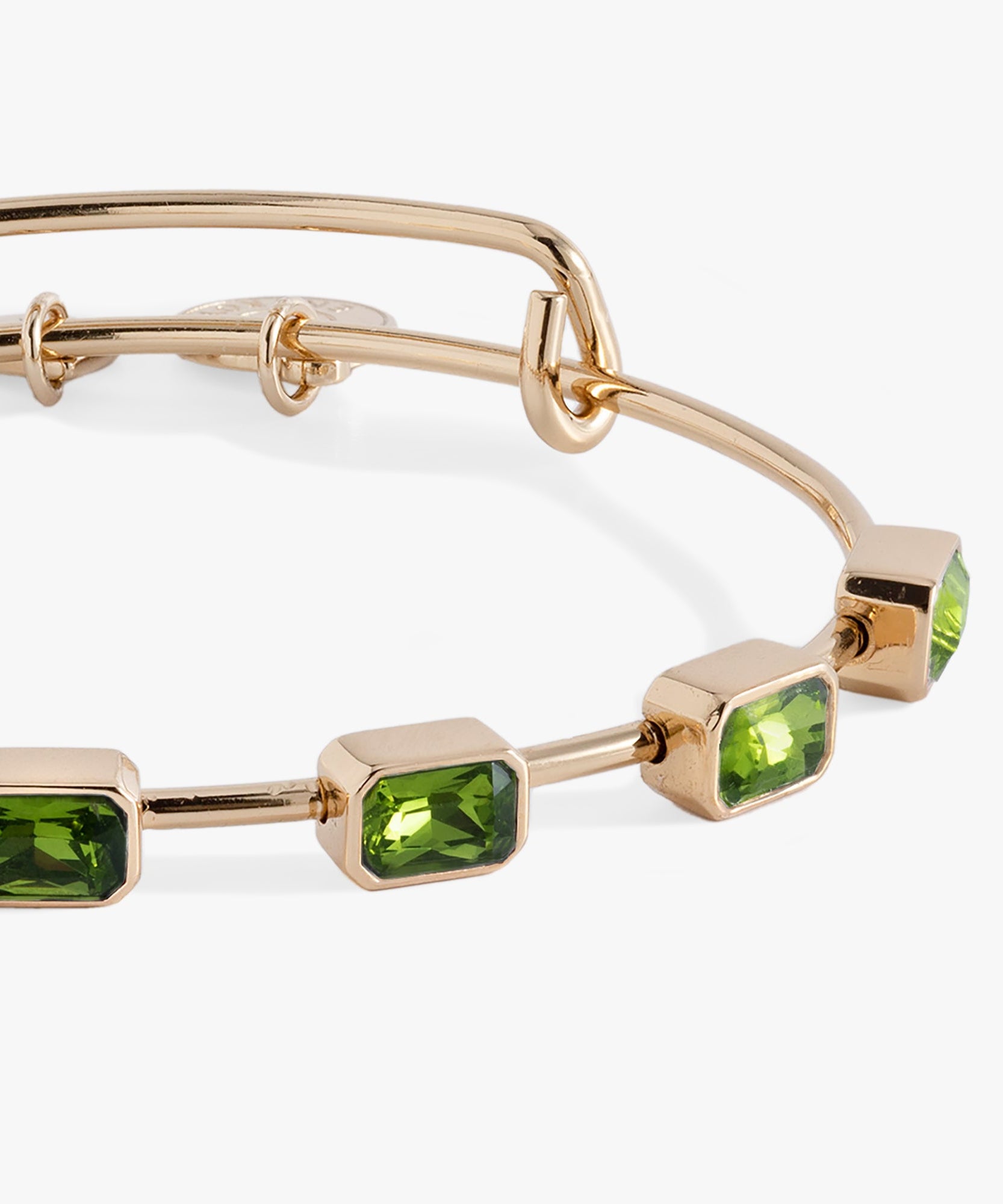 August Birthstone Emerald Cut Bangle