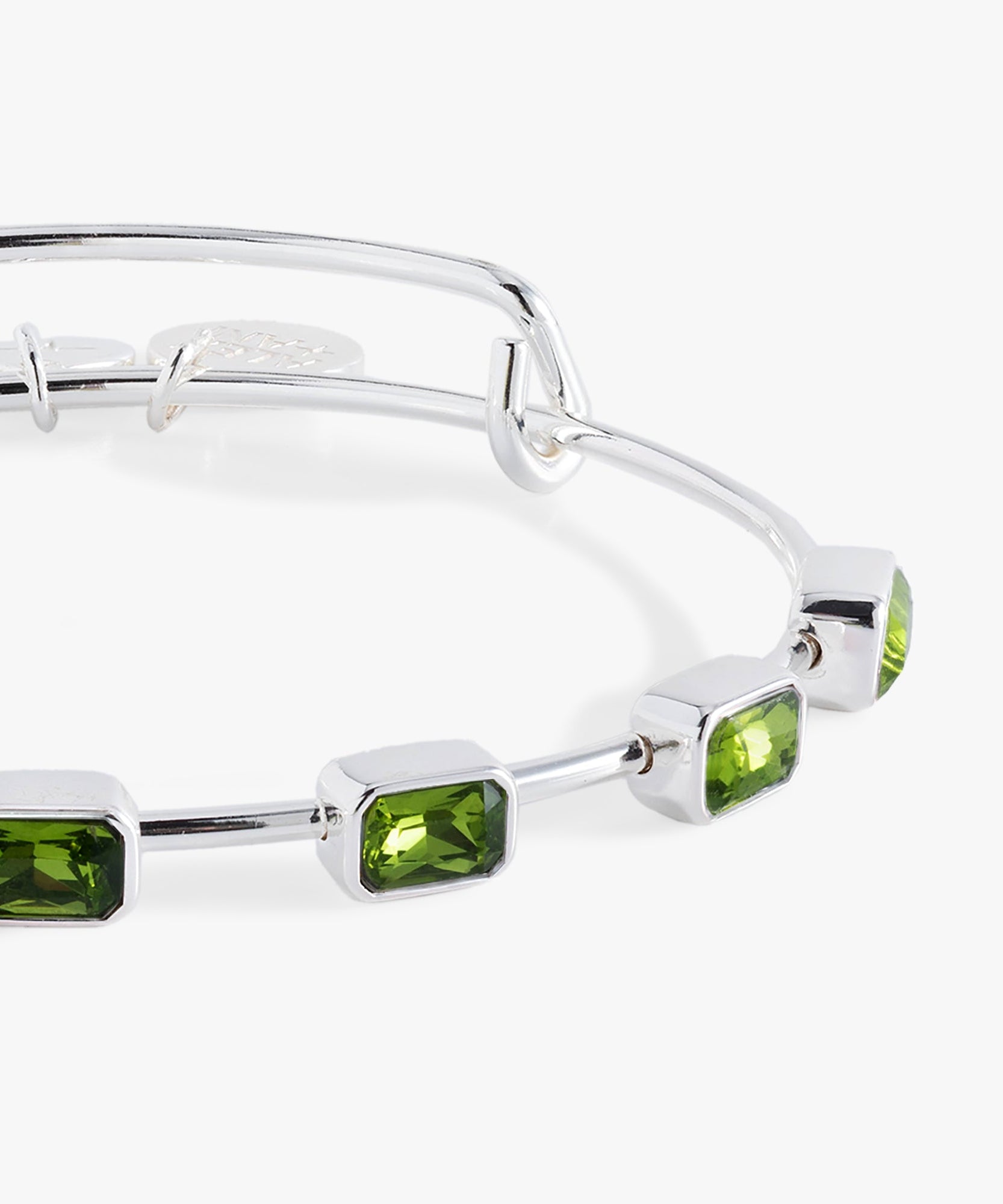 August Birthstone Emerald Cut Bangle