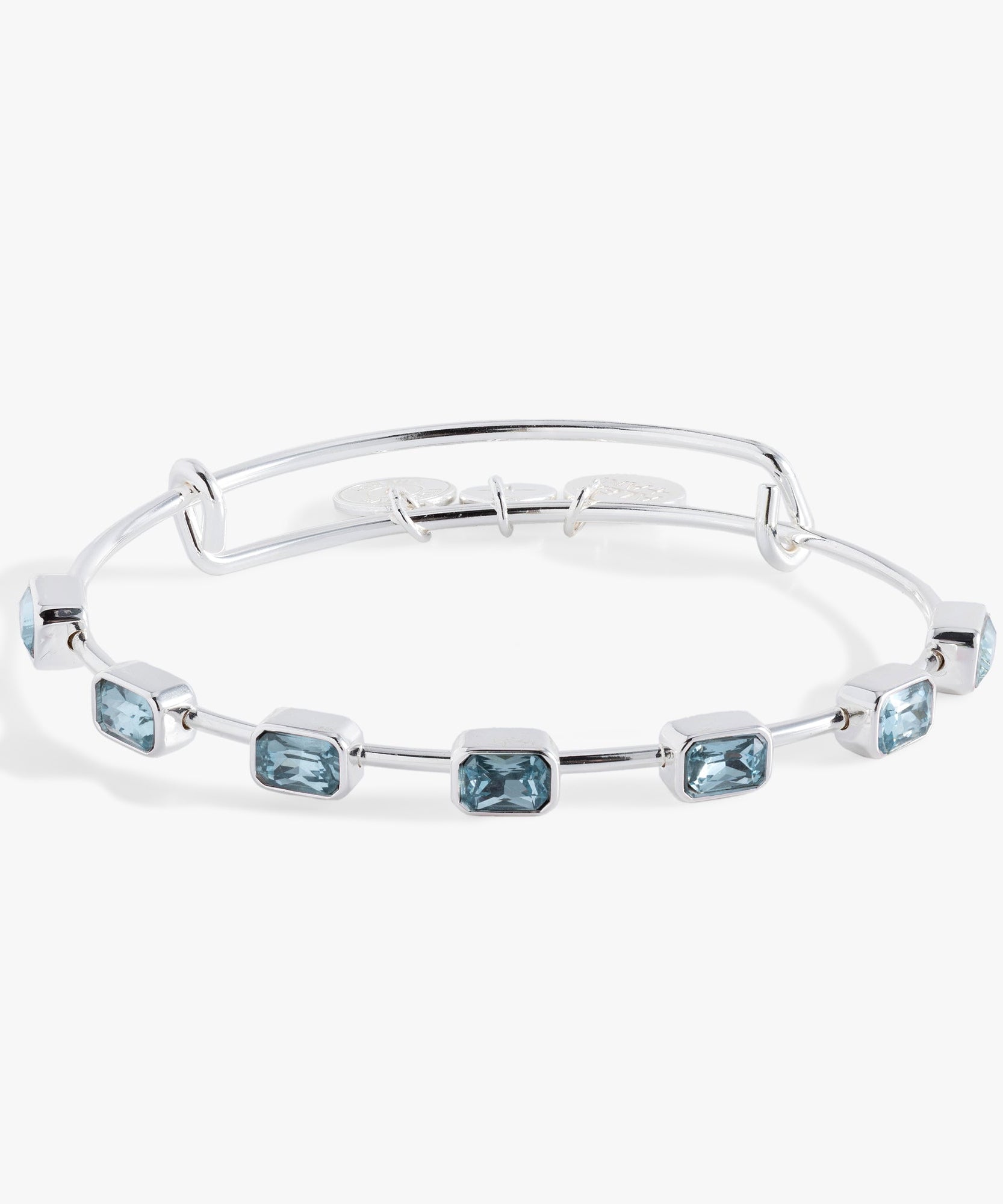 March Birthstone Emerald Cut Bangle