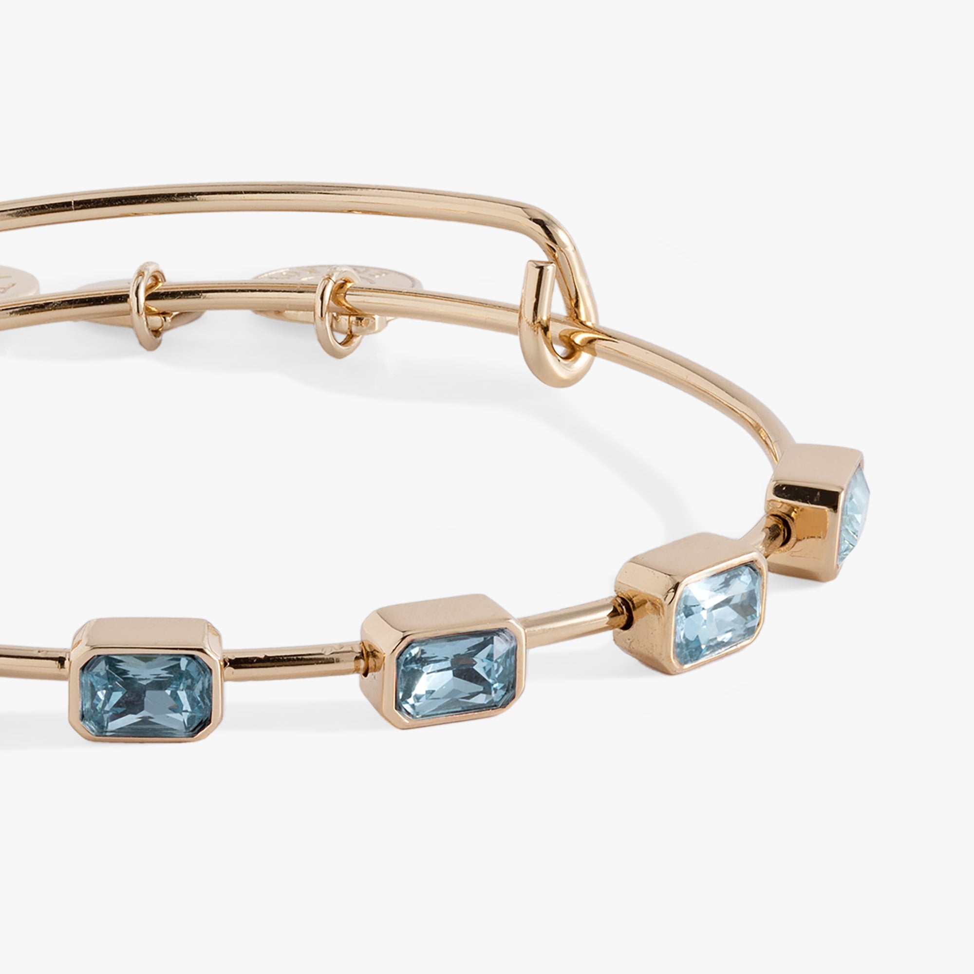March Birthstone Emerald Cut Bangle