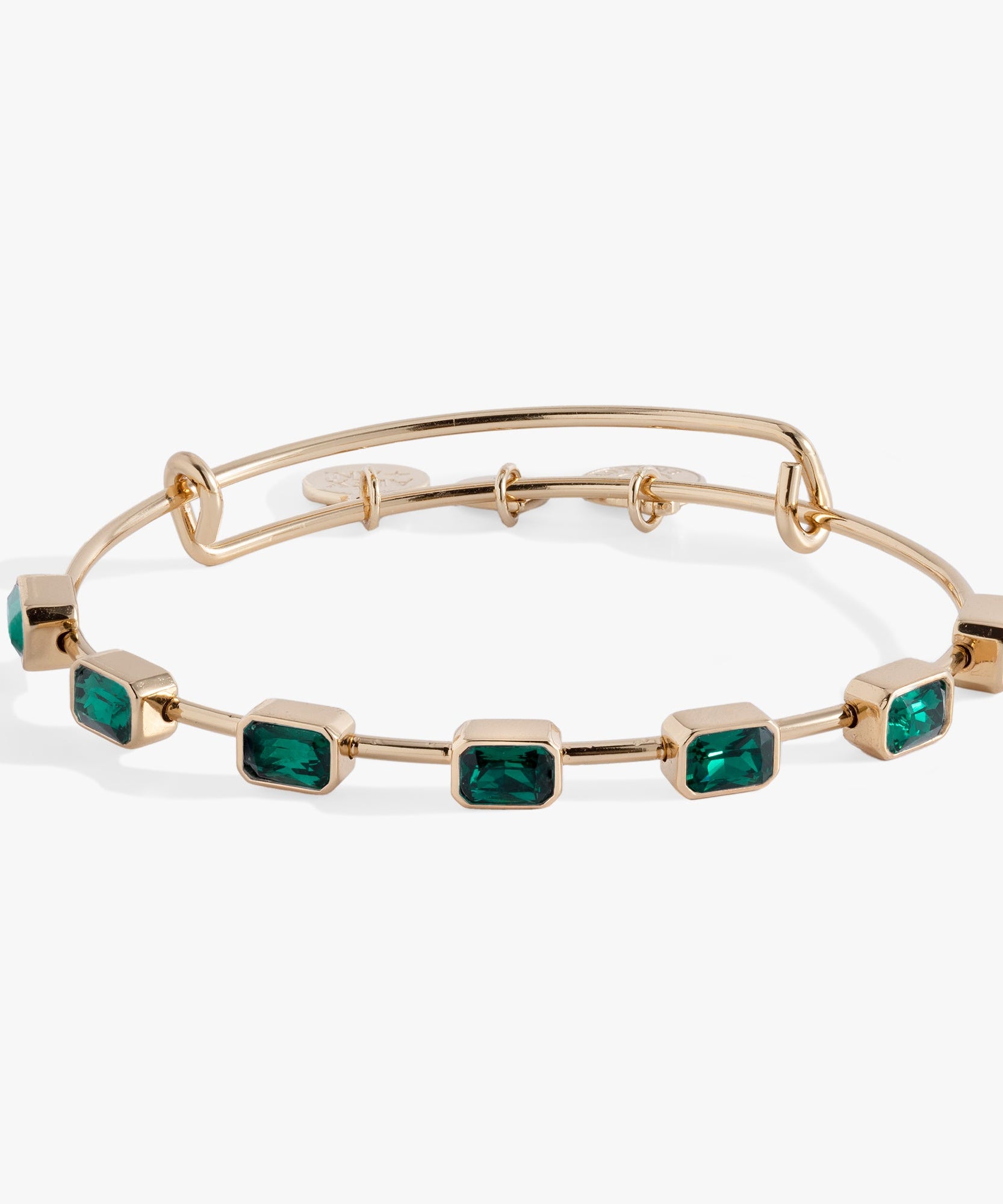 May Birthstone Emerald Cut Bangle