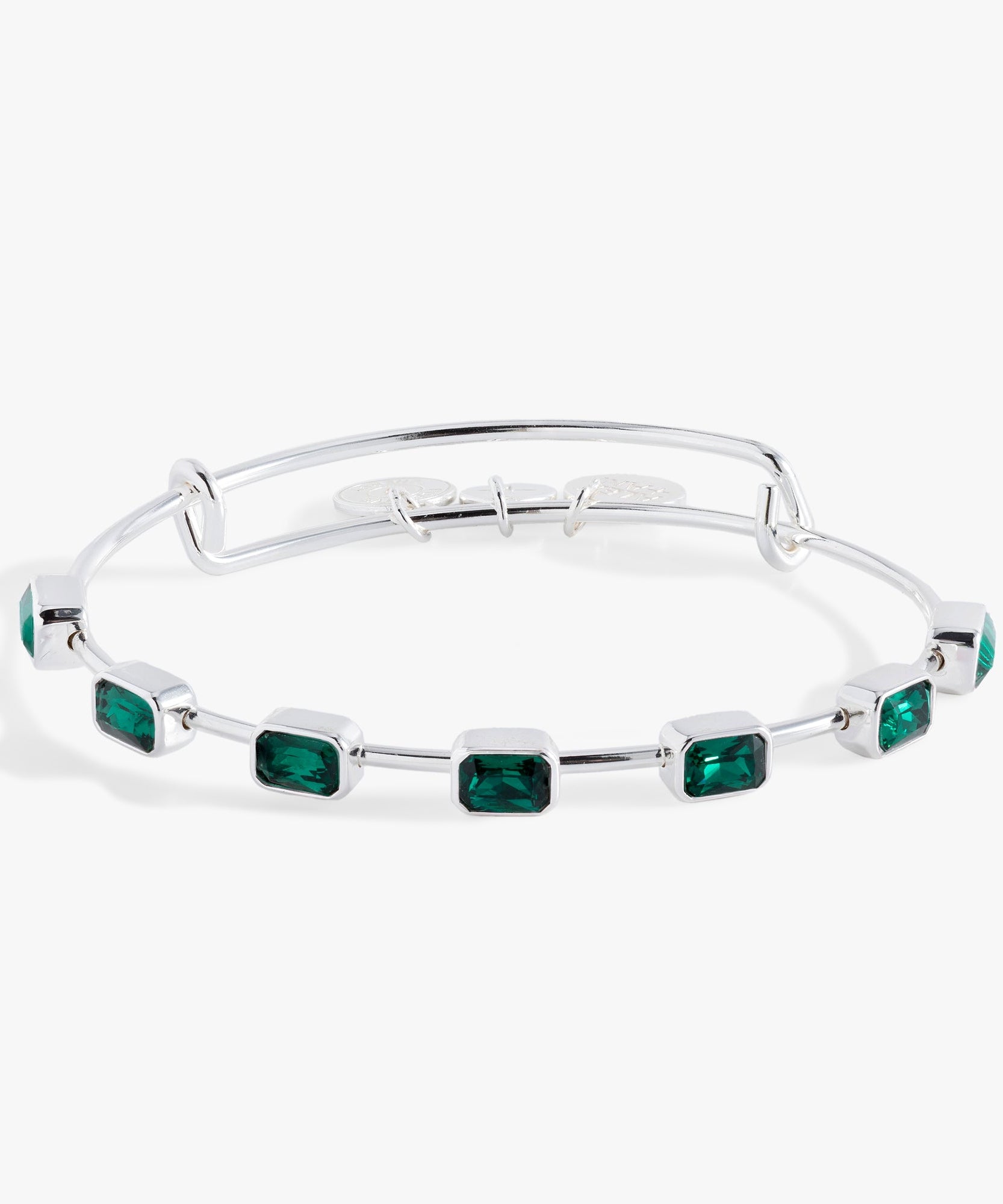 May Birthstone Emerald Cut Bangle