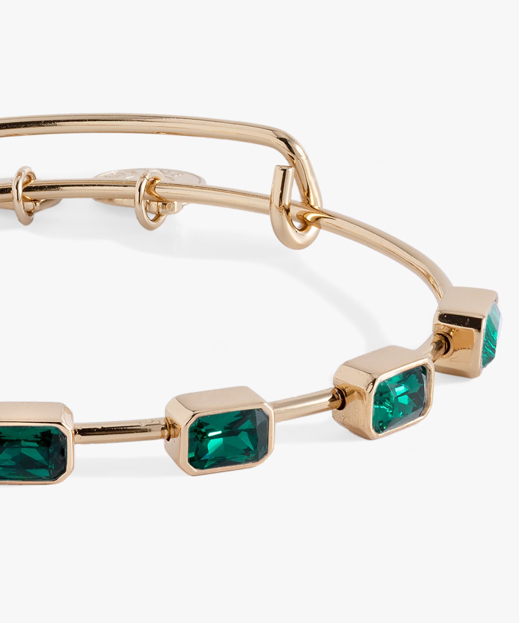 May Birthstone Emerald Cut Bangle