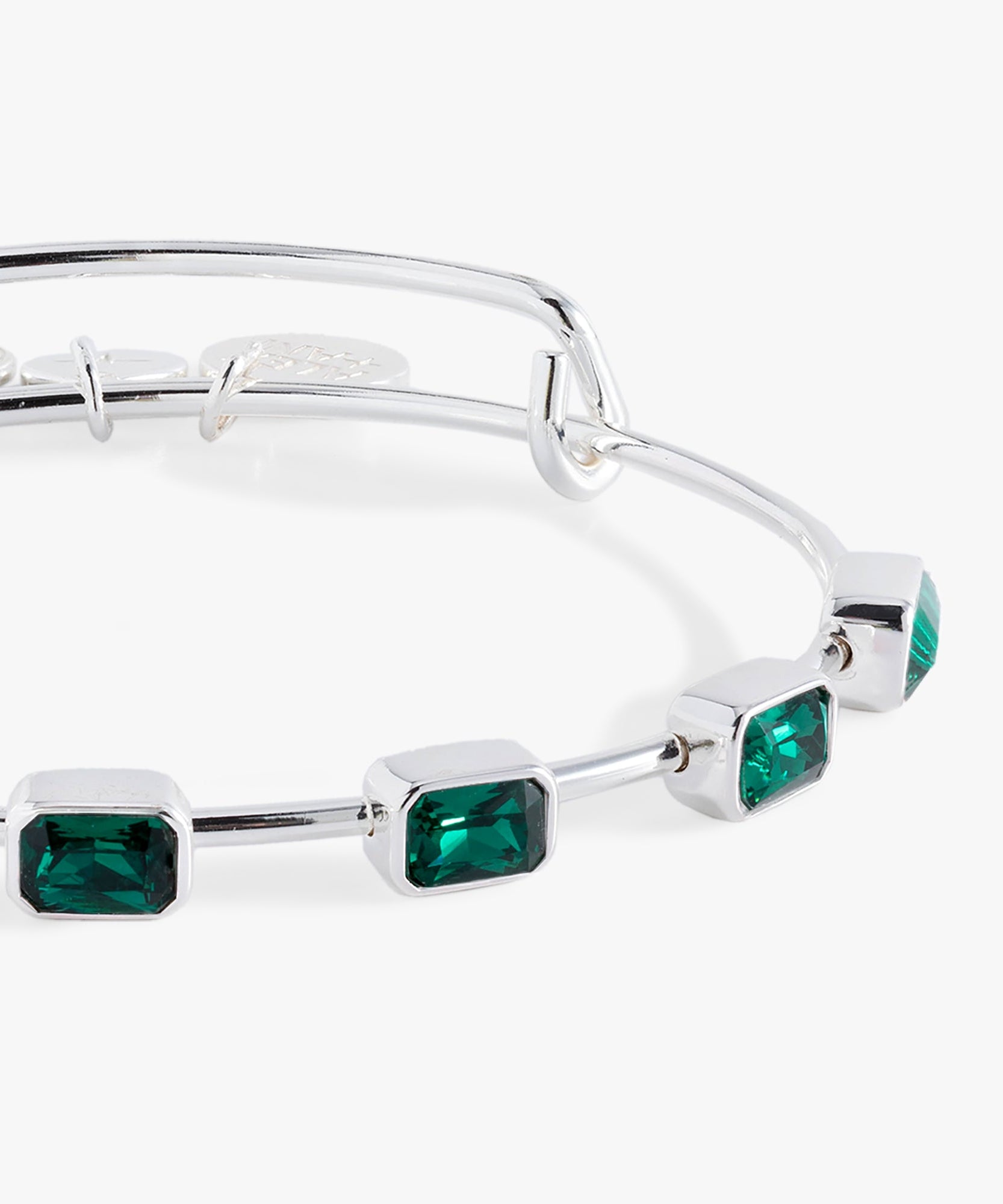 May Birthstone Emerald Cut Bangle
