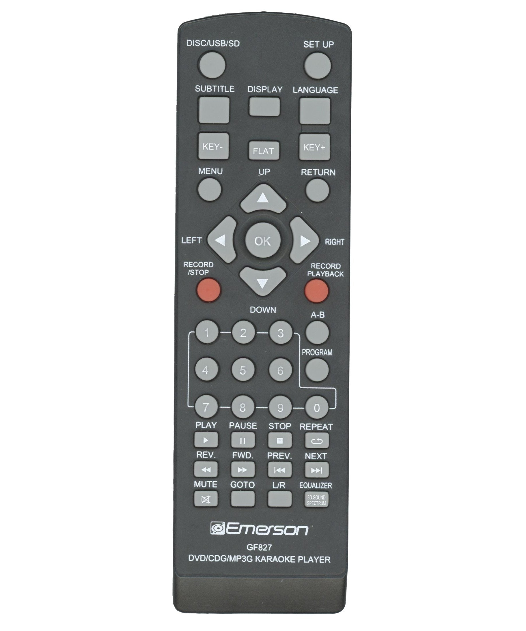 Emerson GF827 Audio Remote Control