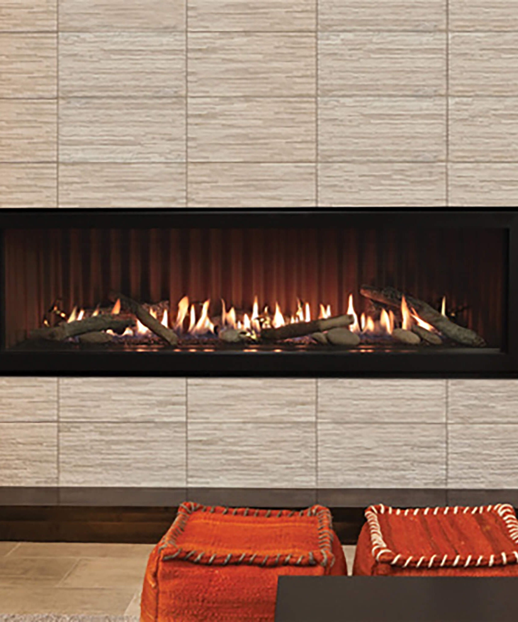 Empire Comfort Systems Boulevard 46K-52K BTU Direct Vent Linear Gas Fireplace With Multi Function Remote  (SAK52915)