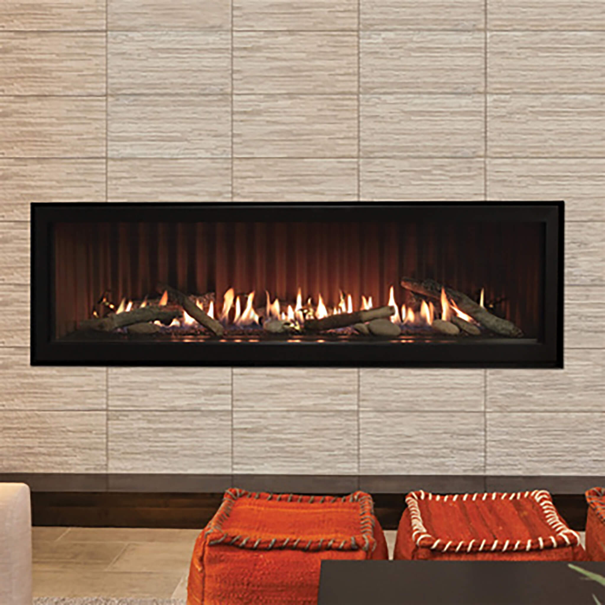 Empire Comfort Systems Boulevard 46K-52K BTU Direct Vent Linear Gas Fireplace With Multi Function Remote  (SAK52915)