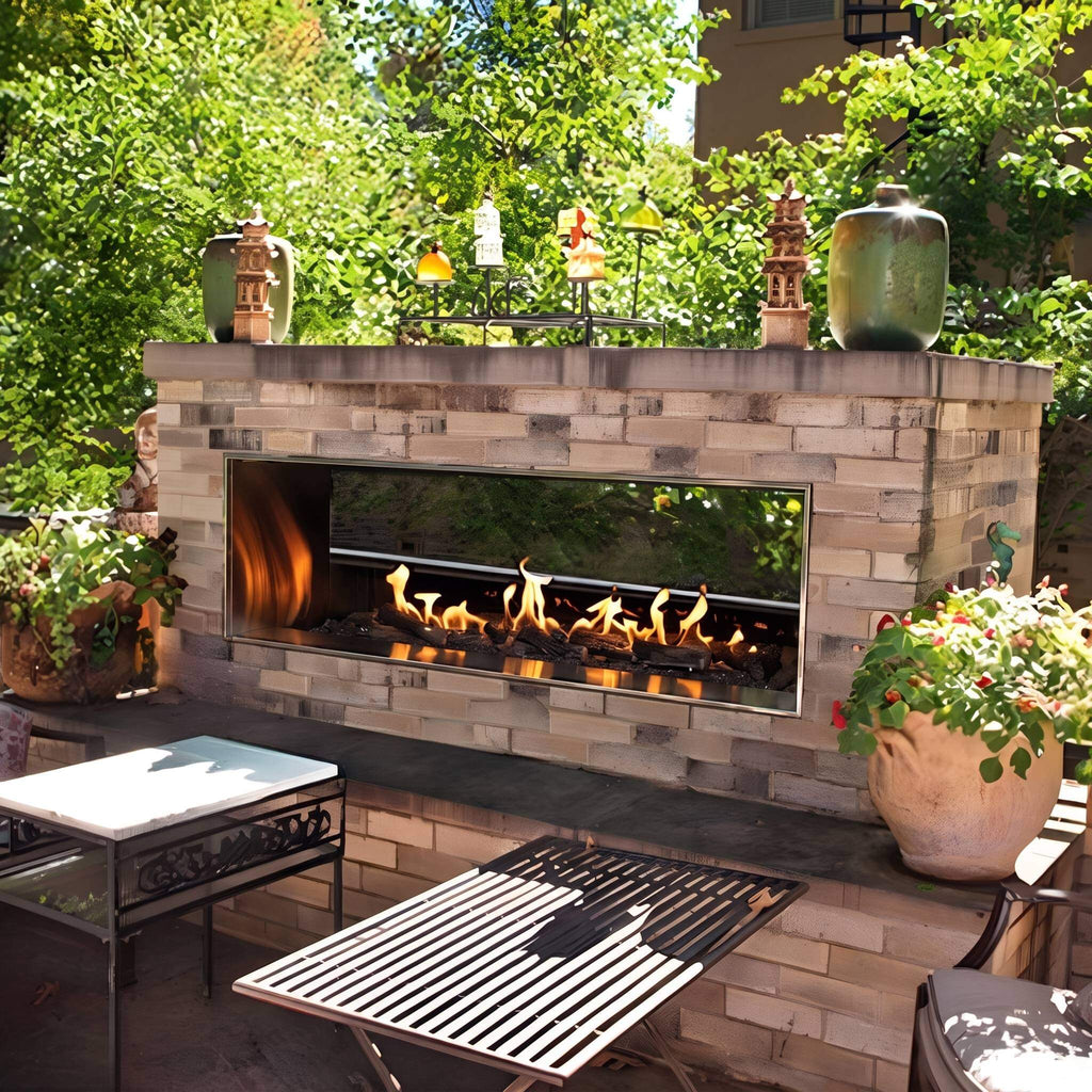 Empire Comfort Systems Carol Rose Coastal Natural Gas Outdoor Linear See Through Fireplace [OLL48/60SP12SN] (SAK39794)