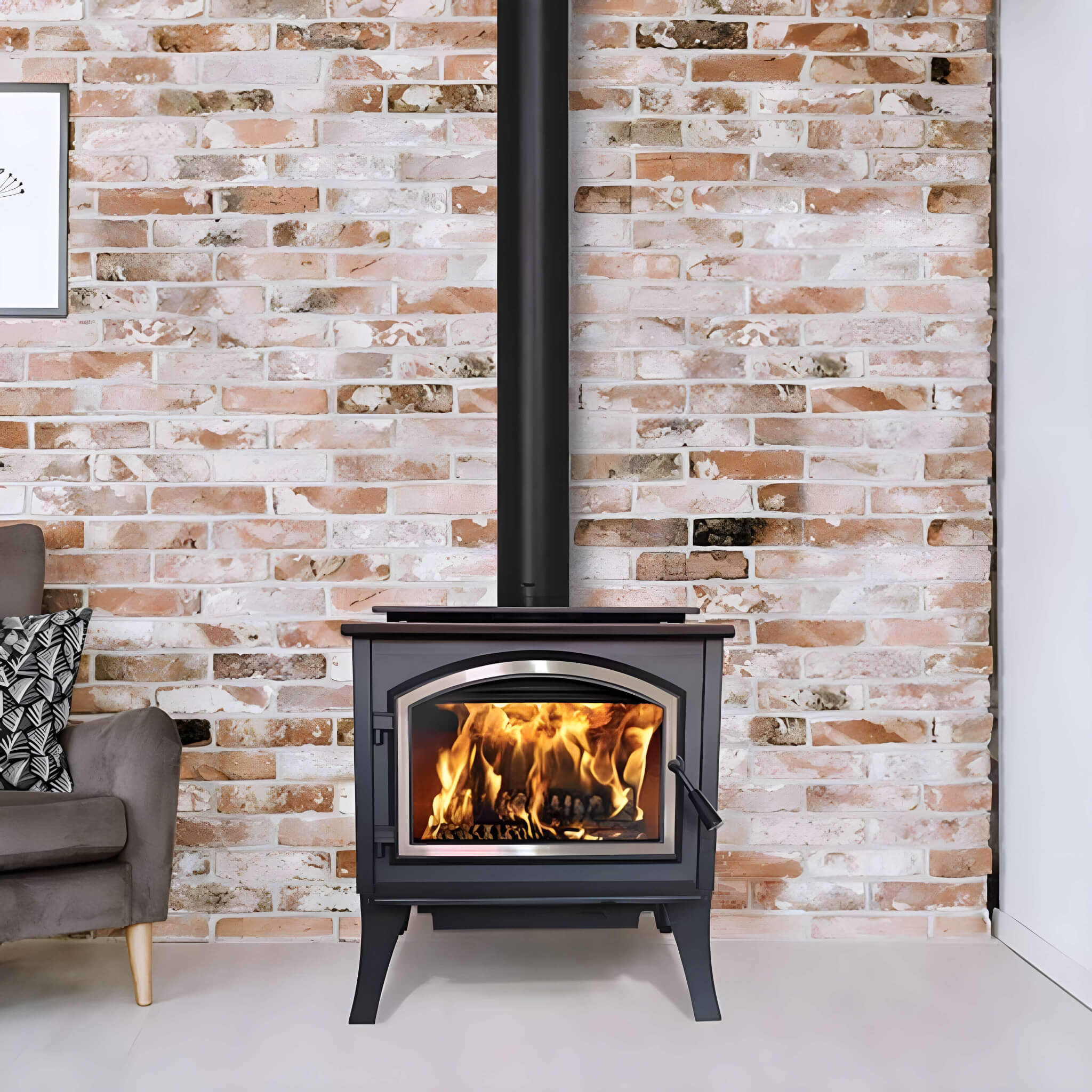 Empire Stove Gateway 2300 26-Inch Freestanding Metallic Black Wood Burning Fireplace [WB23FS] (SAK40618)