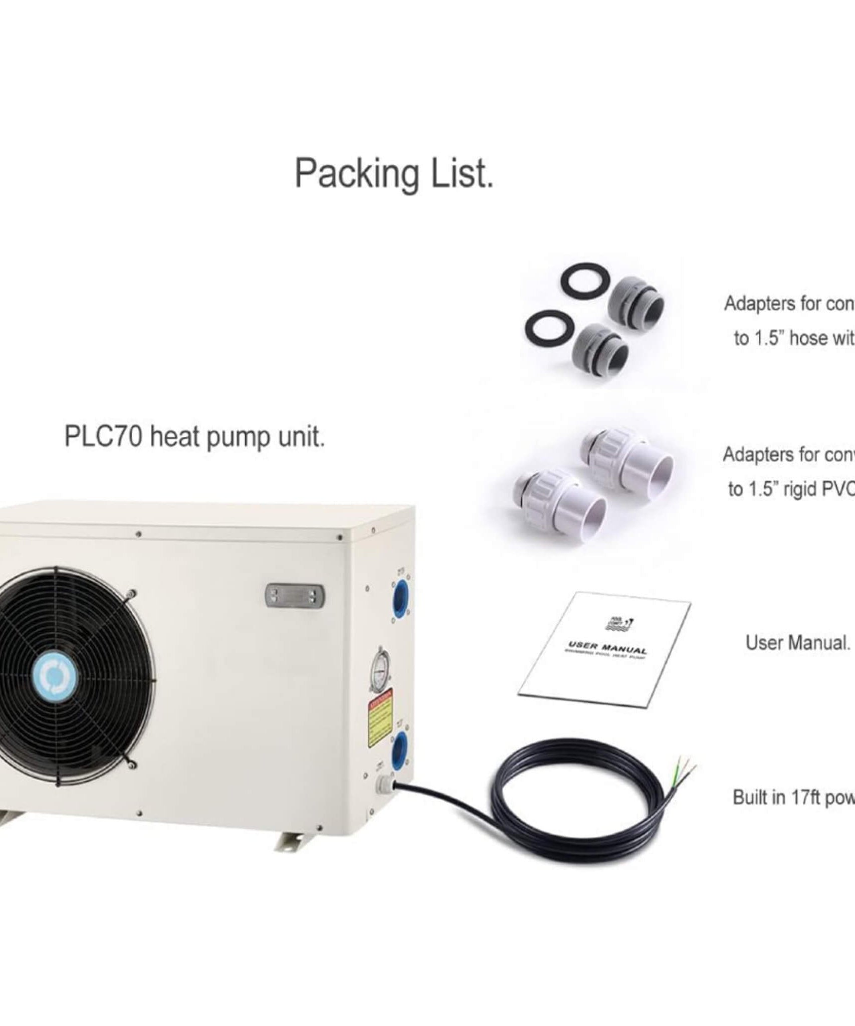 Energy-Saving Electric Swimming Pool Heat Pump For Above And Inground Pools, 6000 Gallons (SAK93541)