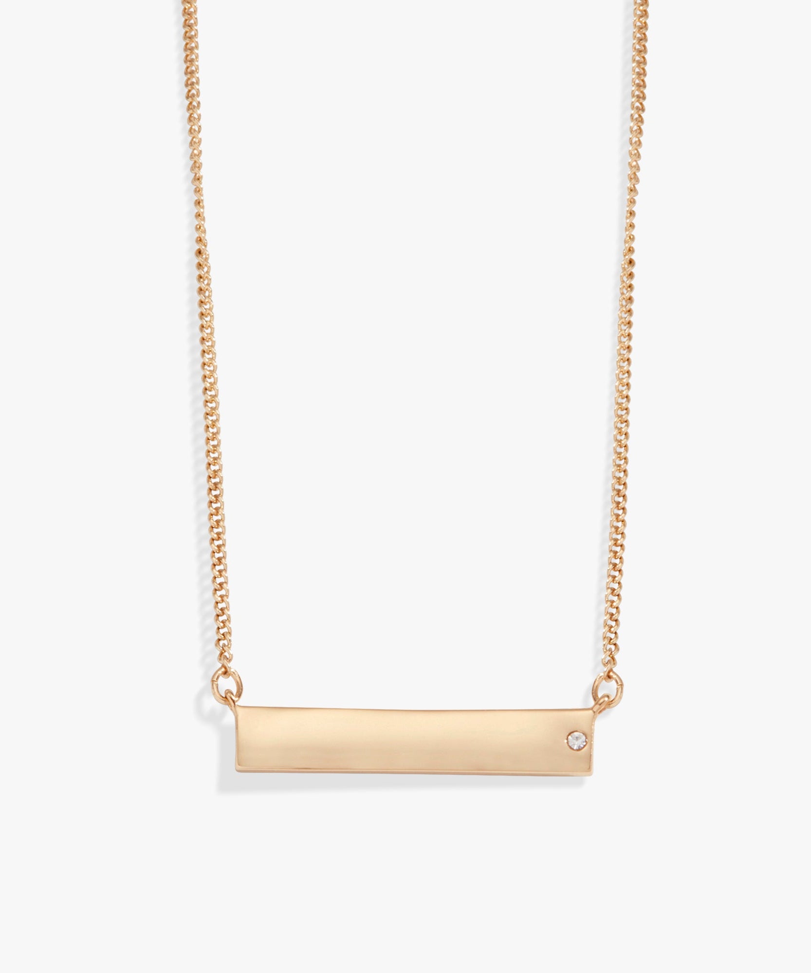 Bar Necklace with Crystal Accent