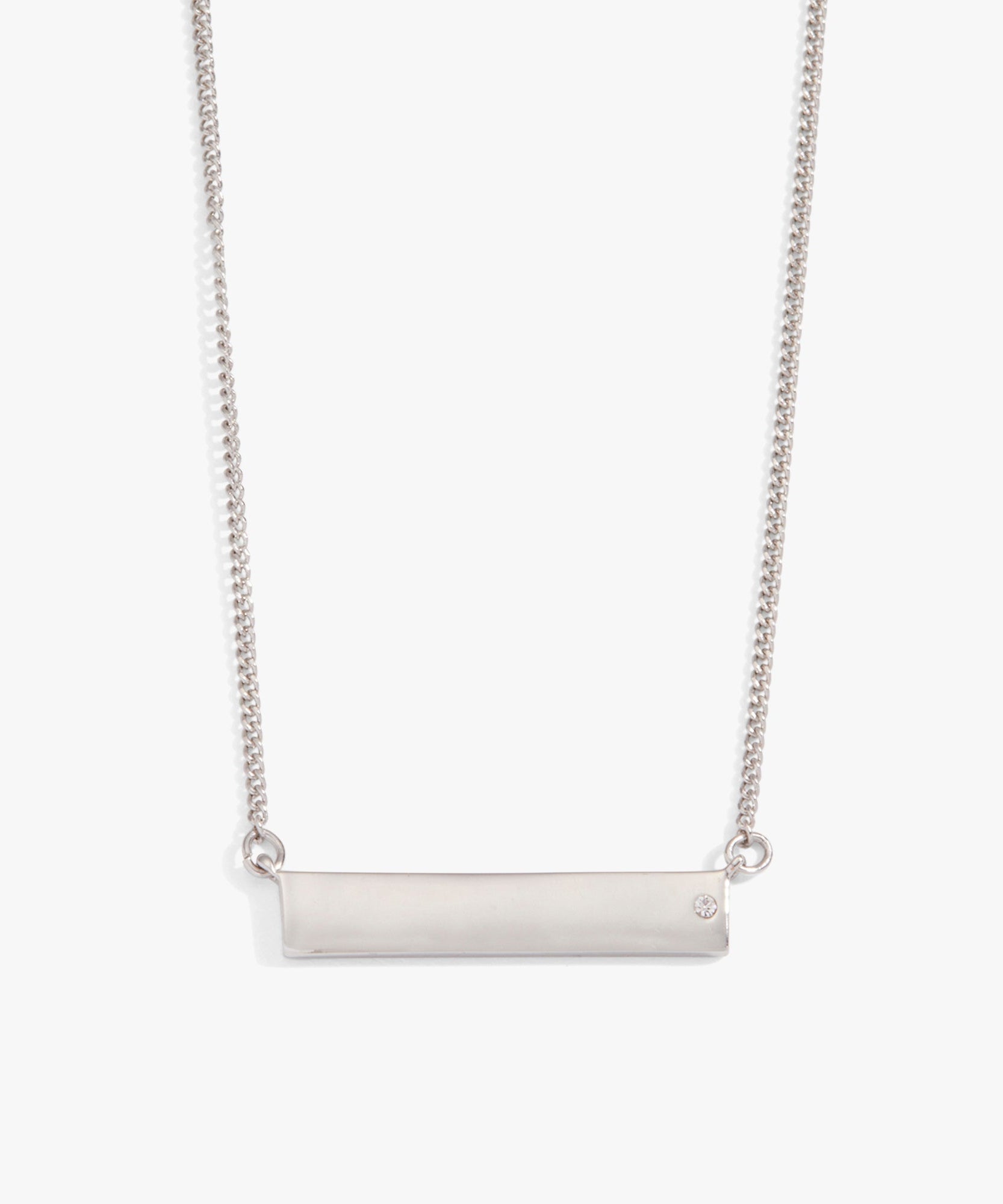 Bar Necklace with Crystal Accent
