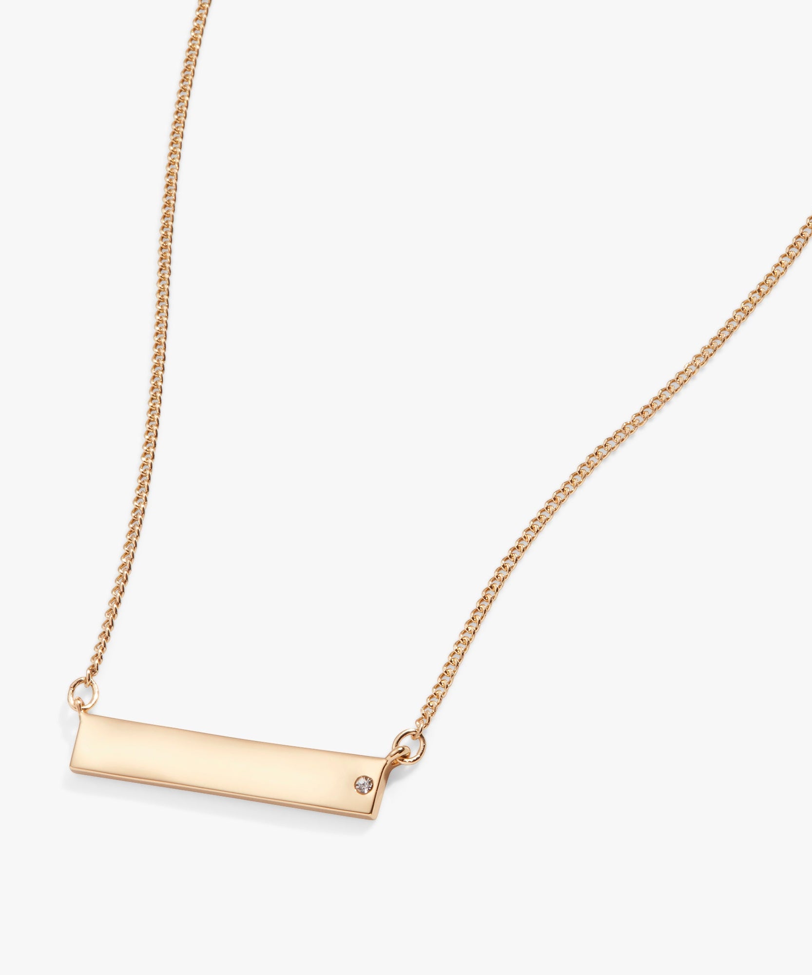 Bar Necklace with Crystal Accent
