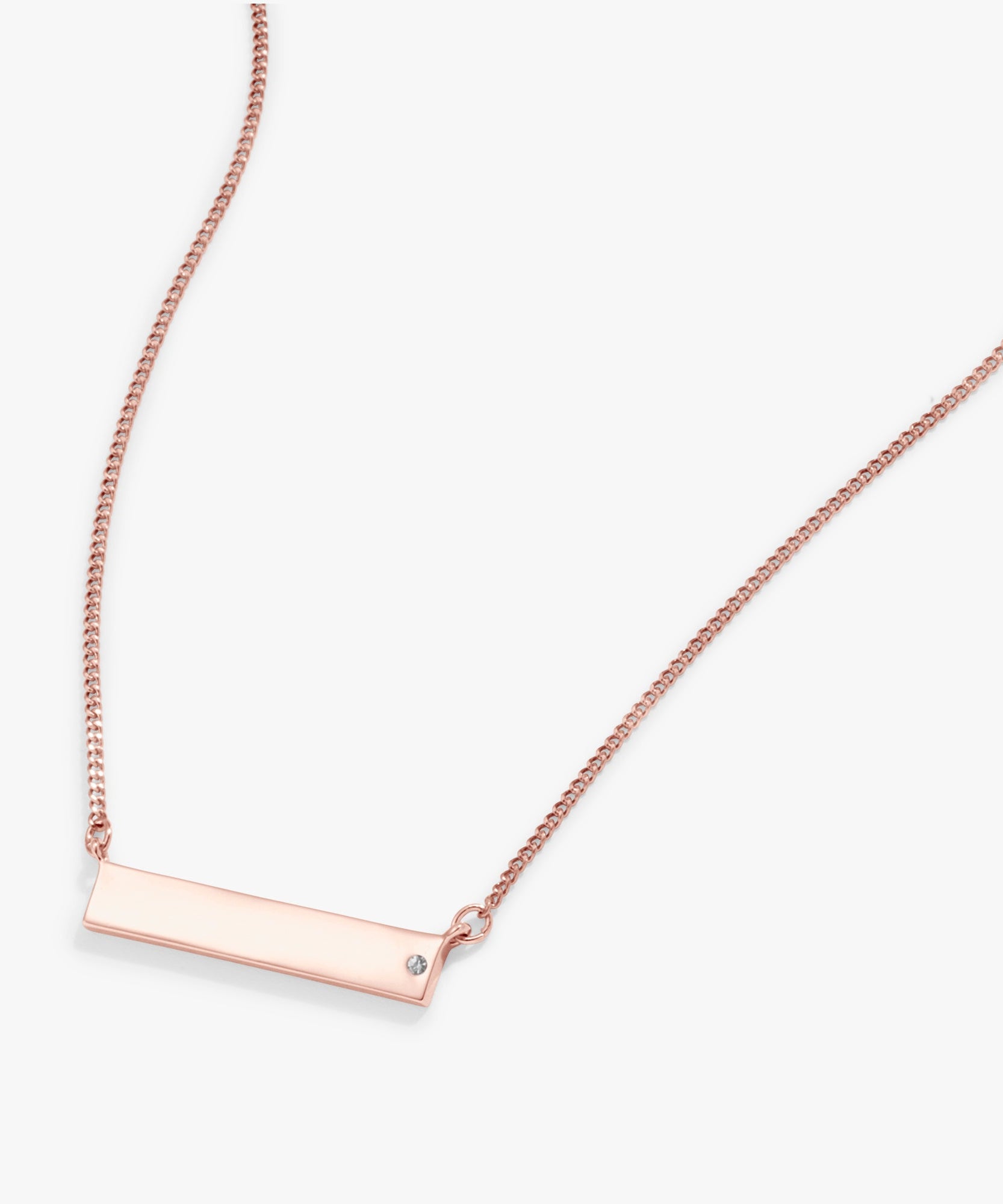 Bar Necklace with Crystal Accent