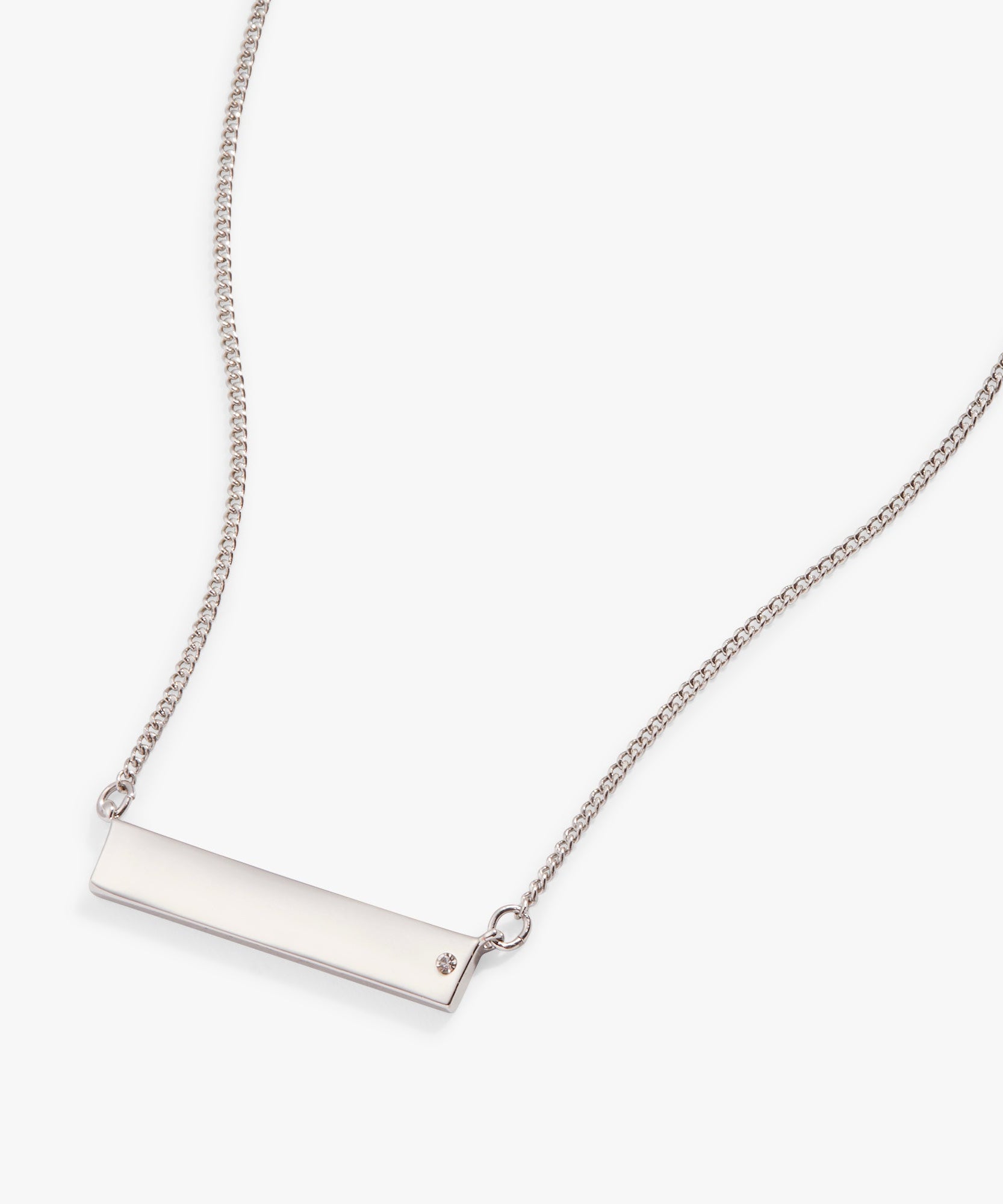Bar Necklace with Crystal Accent